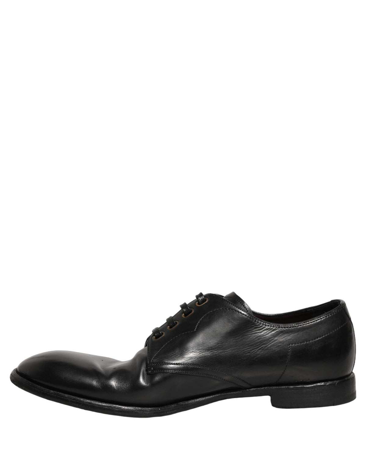 Dolce & Gabbana Black Leather Lace Up Derby Dress Formal Men's Shoes (Pre-Owned)