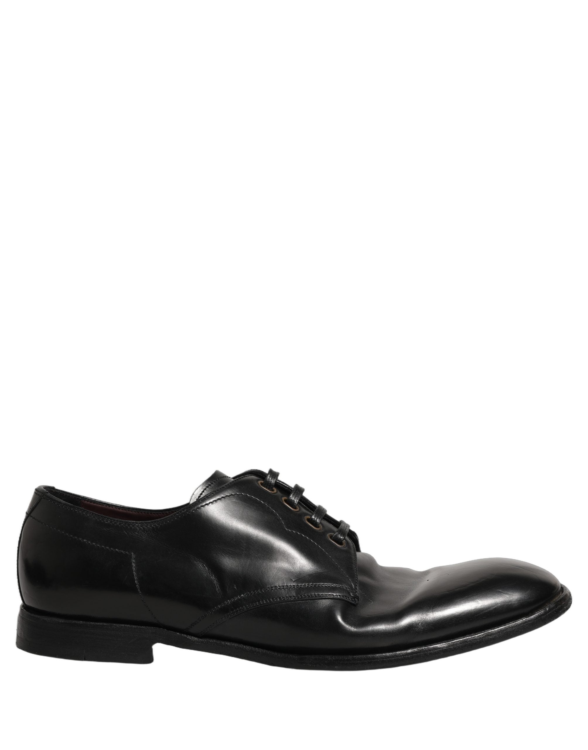 Dolce & Gabbana Black Leather Lace Up Derby Dress Formal Men's Shoes (Pre-Owned)