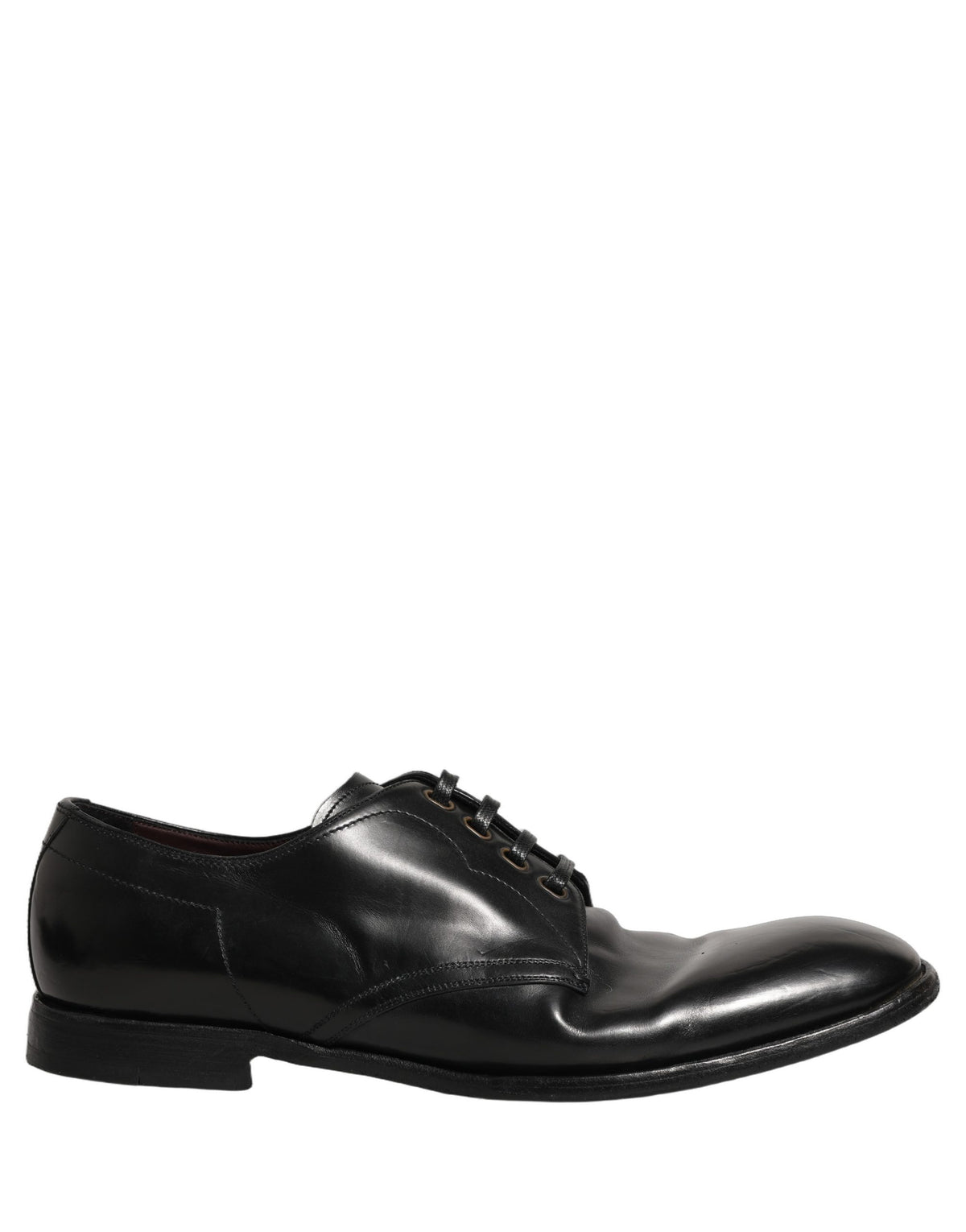 Dolce & Gabbana Black Leather Lace Up Derby Dress Formal Men's Shoes (Pre-Owned)