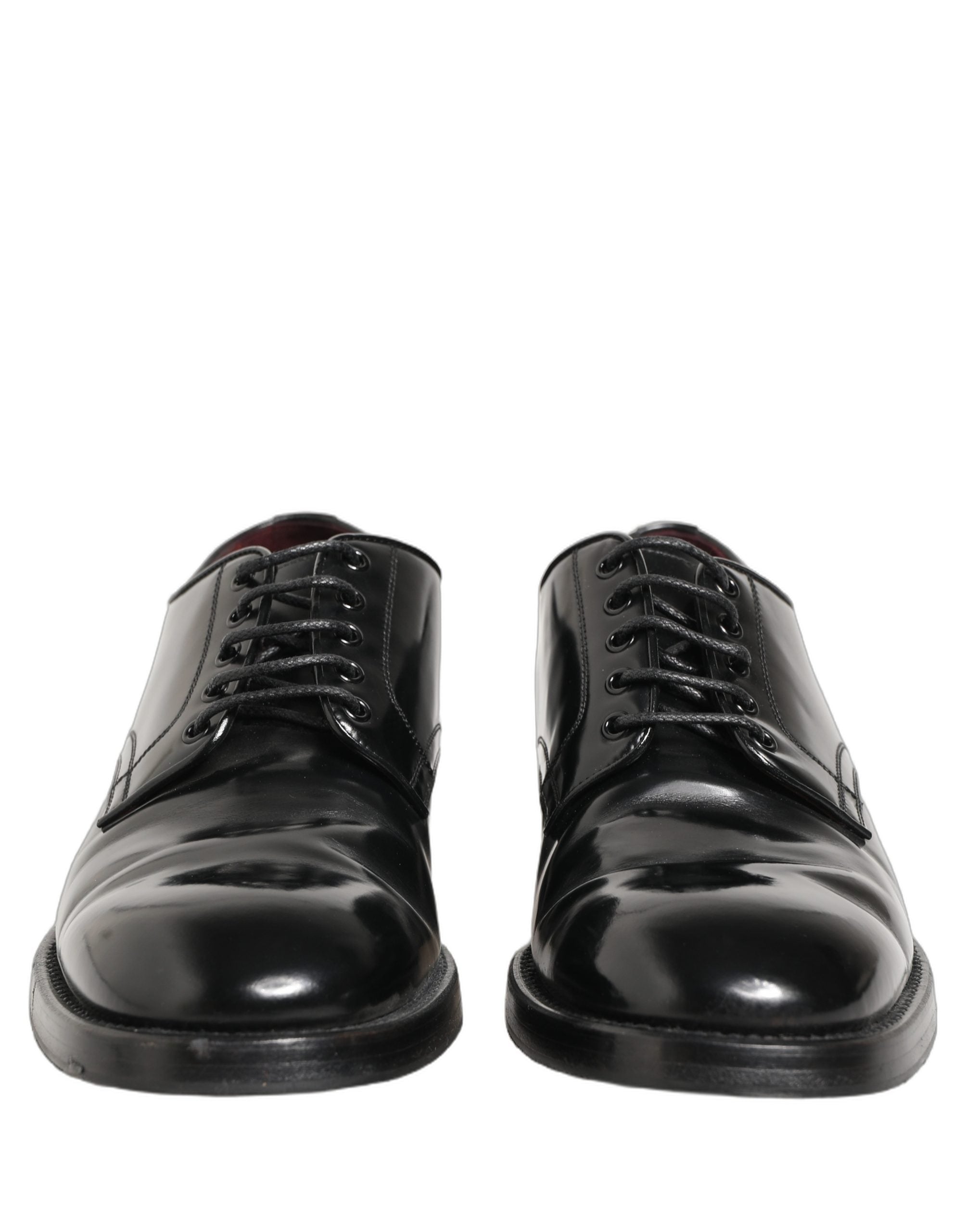 Dolce & Gabbana Black Leather Lace Up Derby Dress Formal Men's Shoes (Pre-Owned)