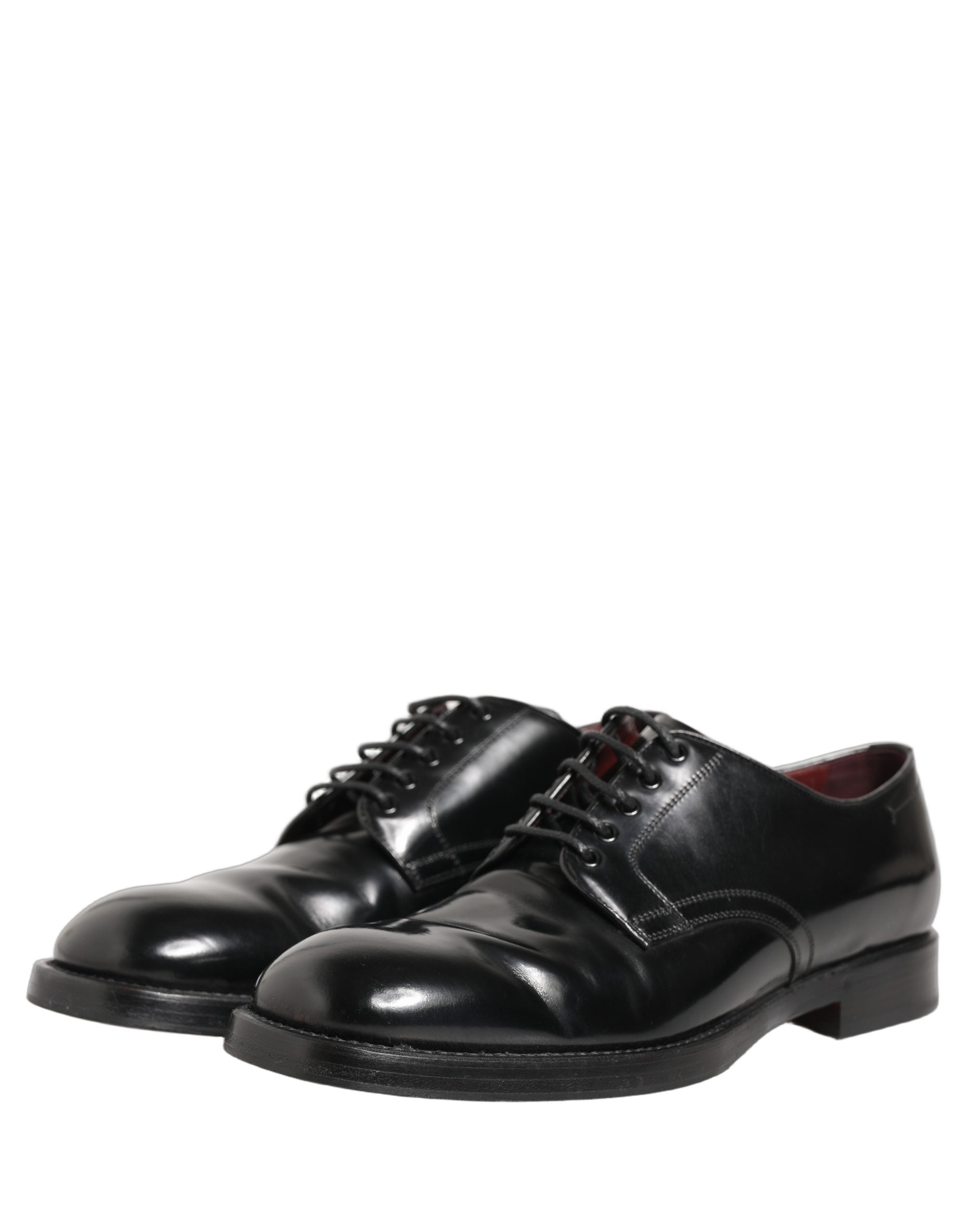 Dolce & Gabbana Black Leather Lace Up Derby Dress Formal Men's Shoes (Pre-Owned)
