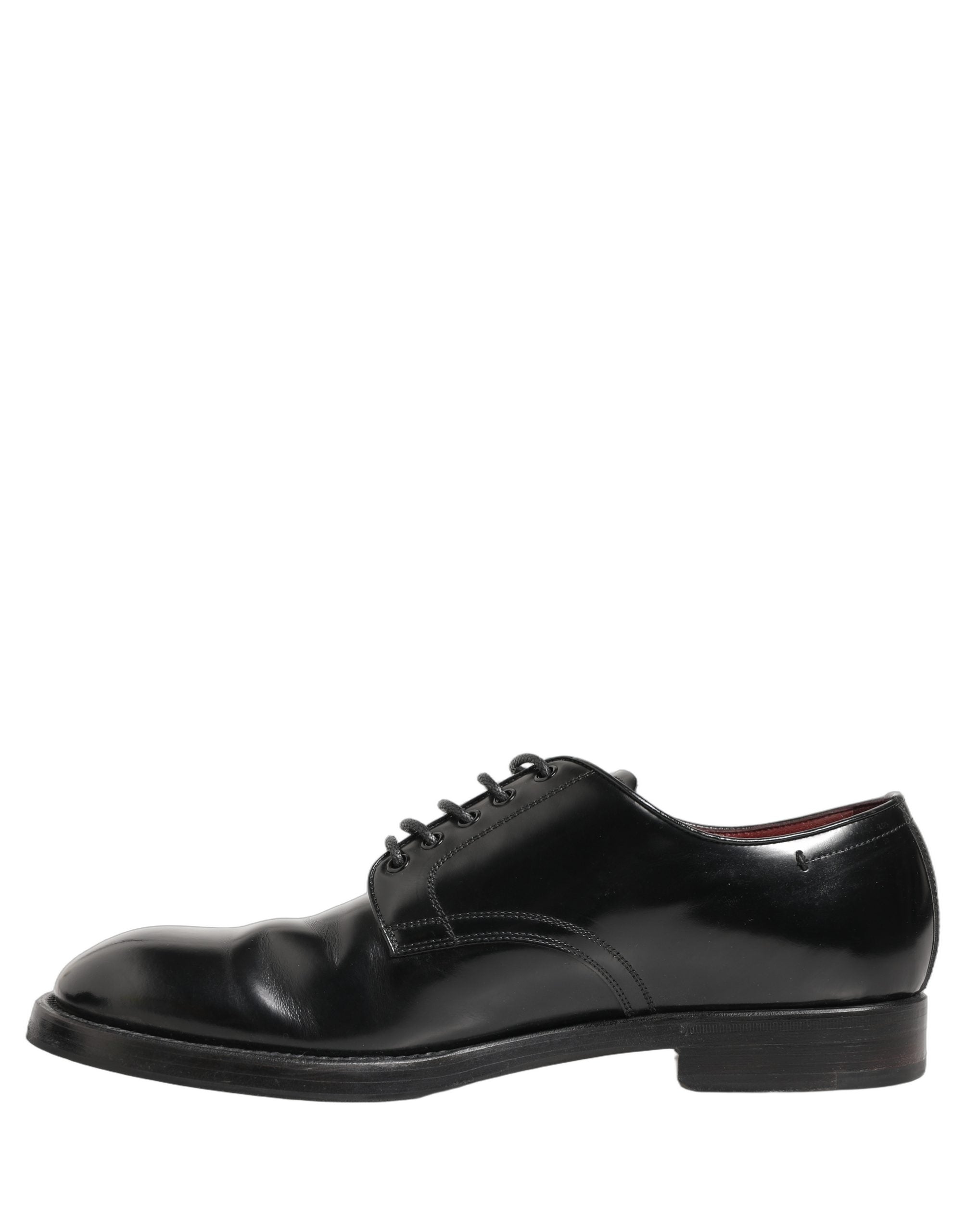 Dolce & Gabbana Black Leather Lace Up Derby Dress Formal Men's Shoes (Pre-Owned)