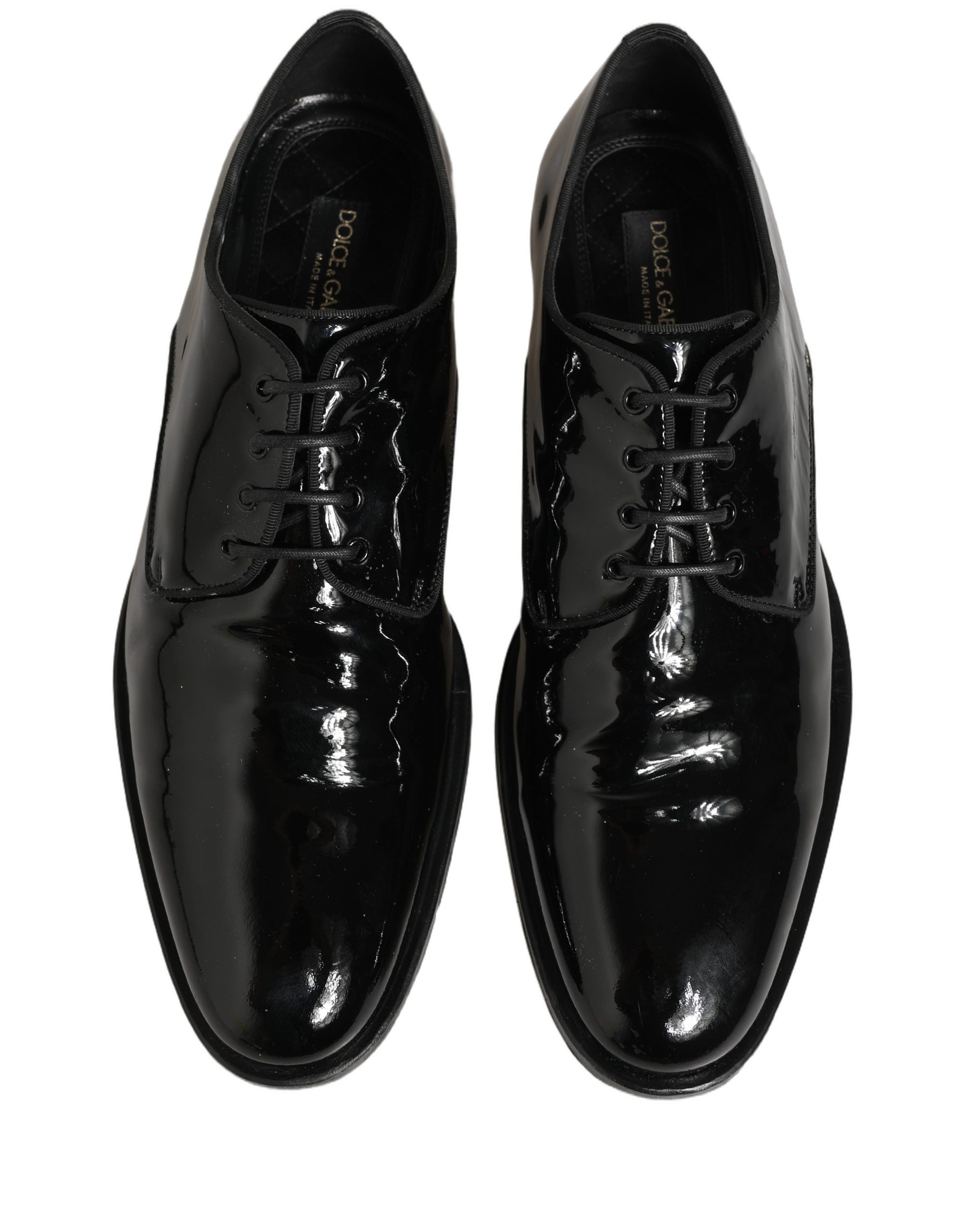 Dolce & Gabbana Black Leather Lace Up Derby Dress Formal Men's Shoes (Pre-Owned)