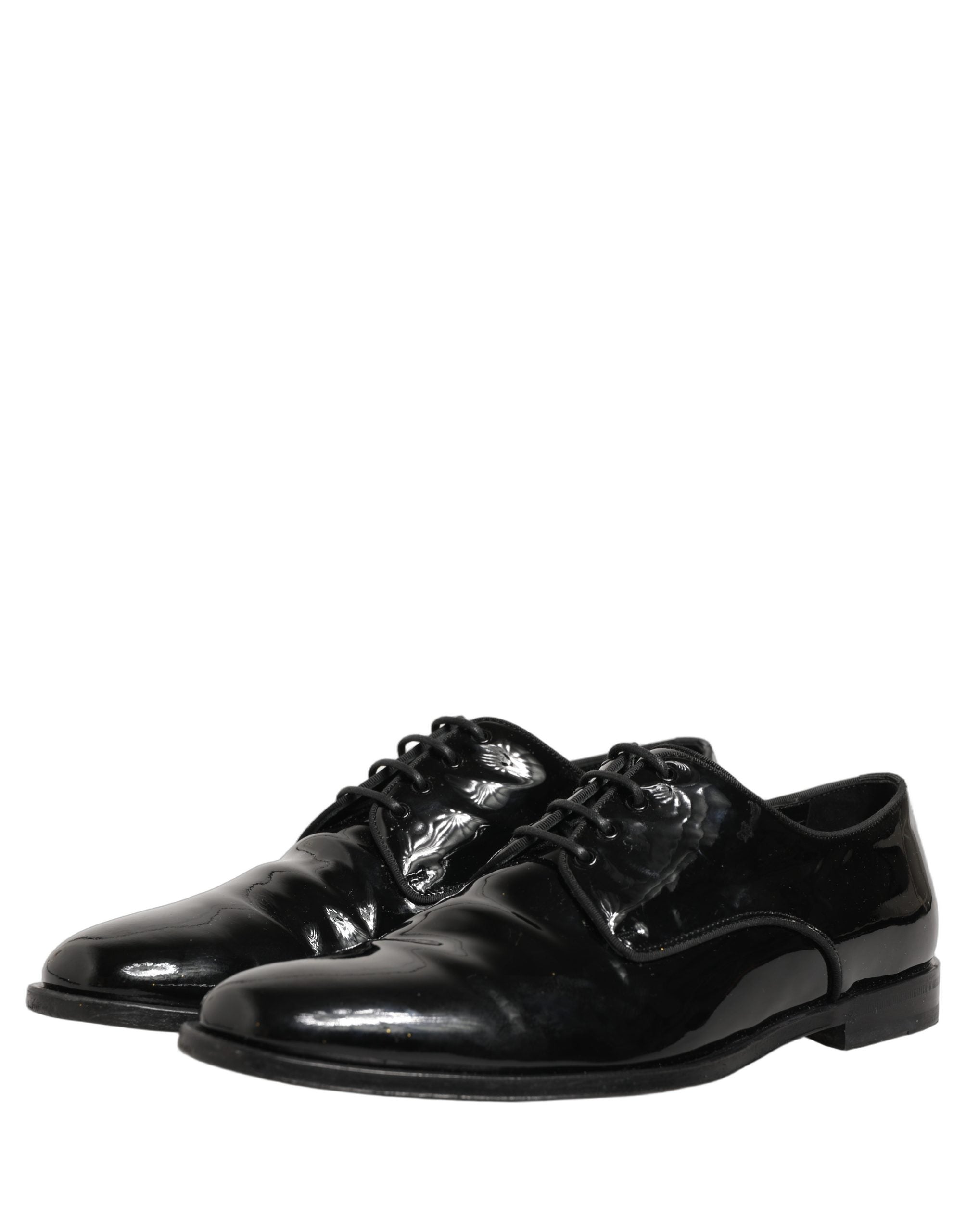 Dolce & Gabbana Black Leather Lace Up Derby Dress Formal Men's Shoes (Pre-Owned)