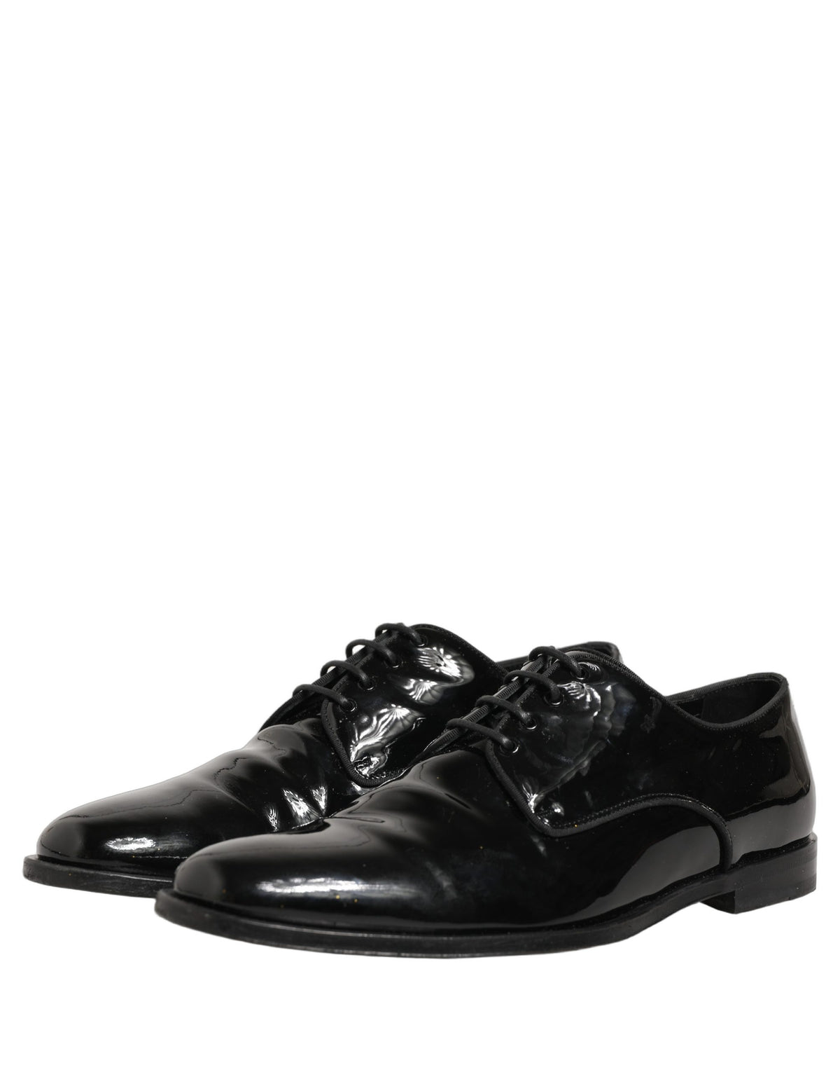 Dolce & Gabbana Black Leather Lace Up Derby Dress Formal Men's Shoes (Pre-Owned)