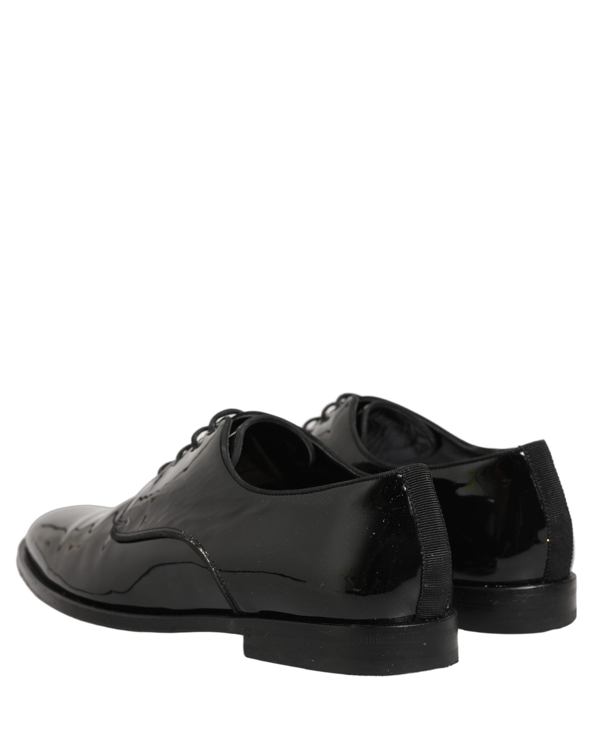 Dolce & Gabbana Black Leather Lace Up Derby Dress Formal Men's Shoes (Pre-Owned)