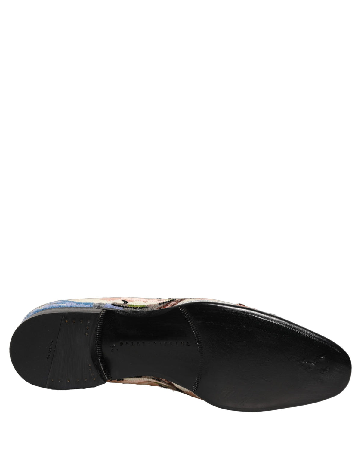 Dolce & Gabbana Multicolor Sequin Embroidered Loafers Men's Shoes