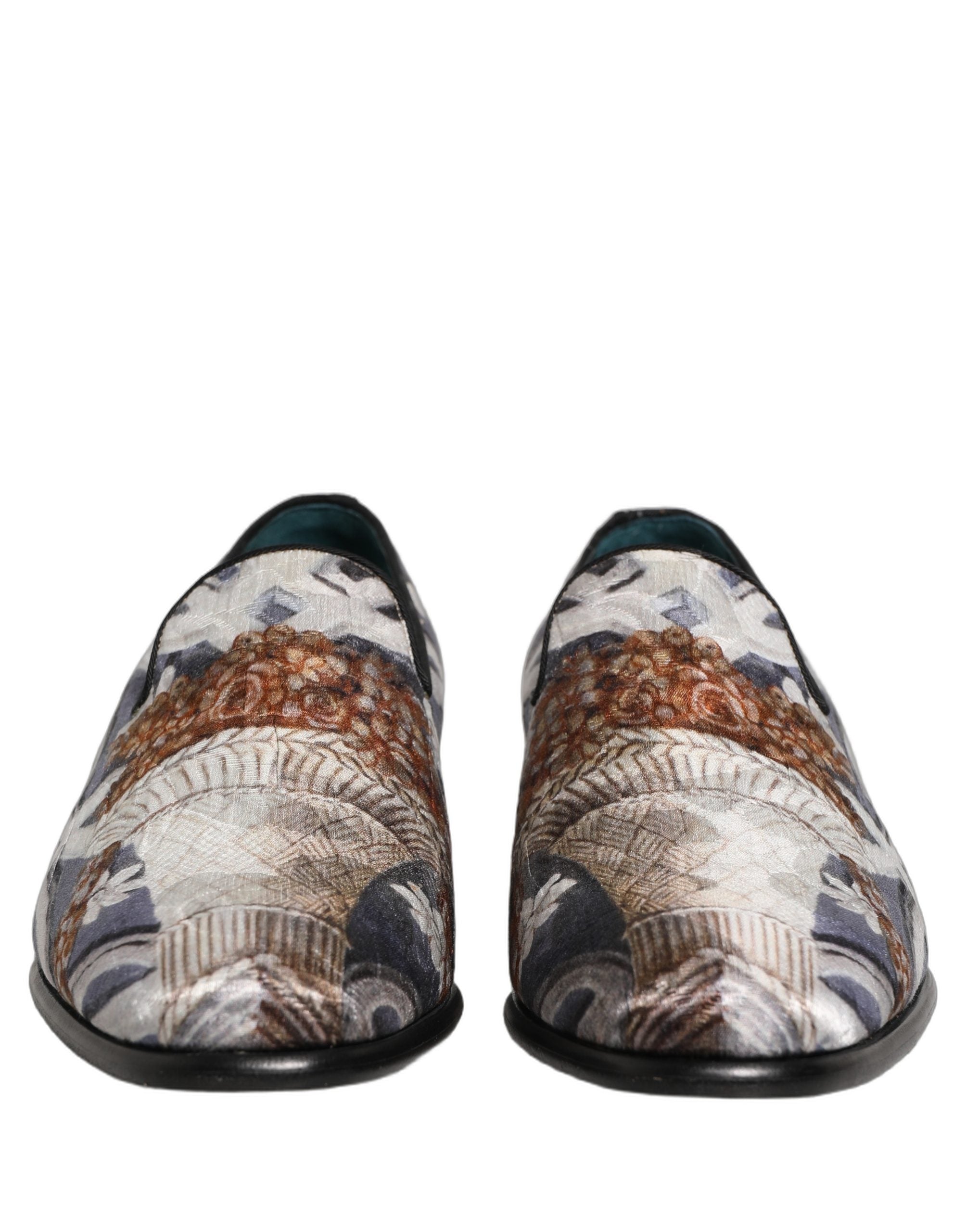 Dolce & Gabbana Multicolor Floral Tapestry Embroidery Loafer Men's Shoes