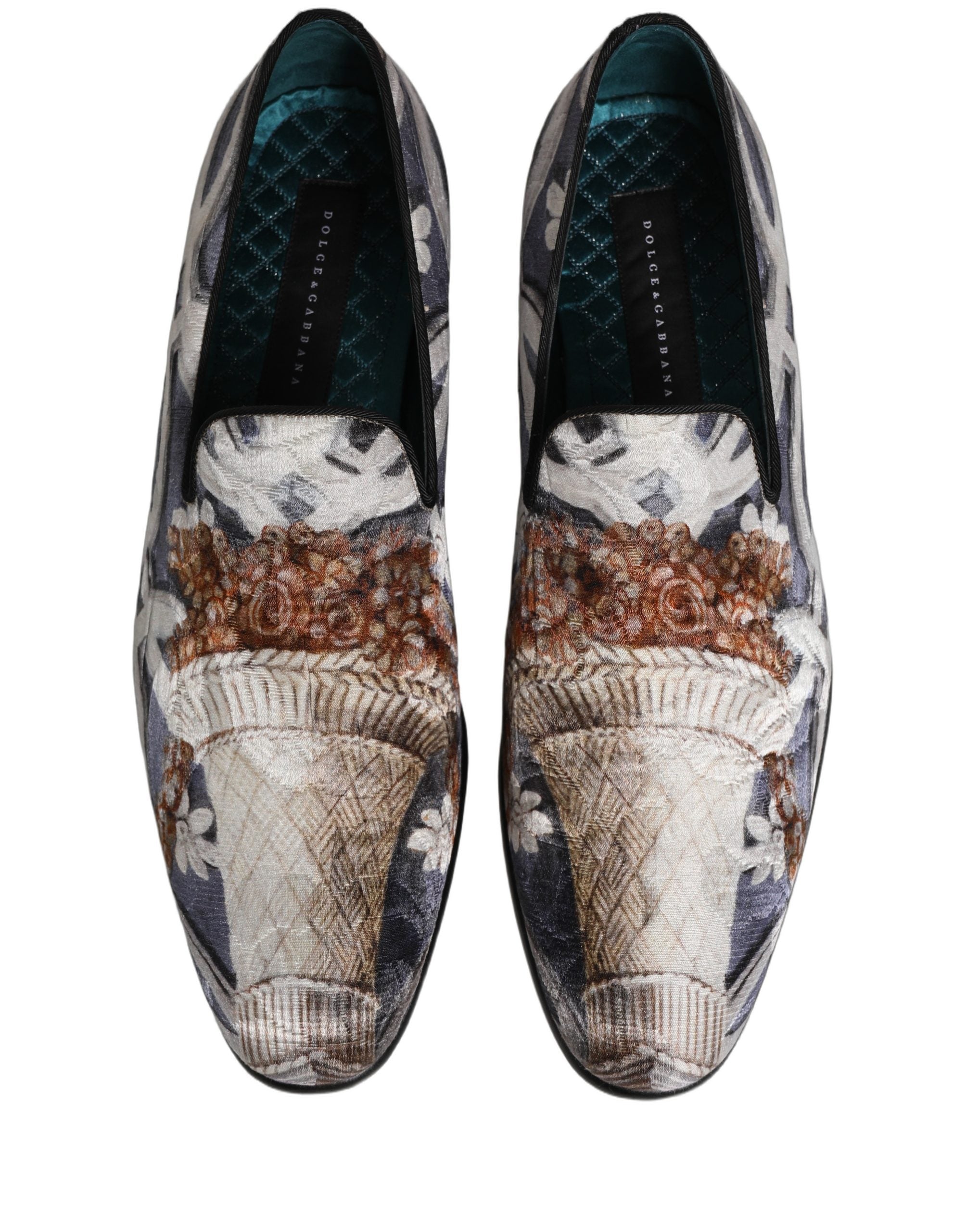 Dolce & Gabbana Multicolor Floral Tapestry Embroidery Loafer Men's Shoes