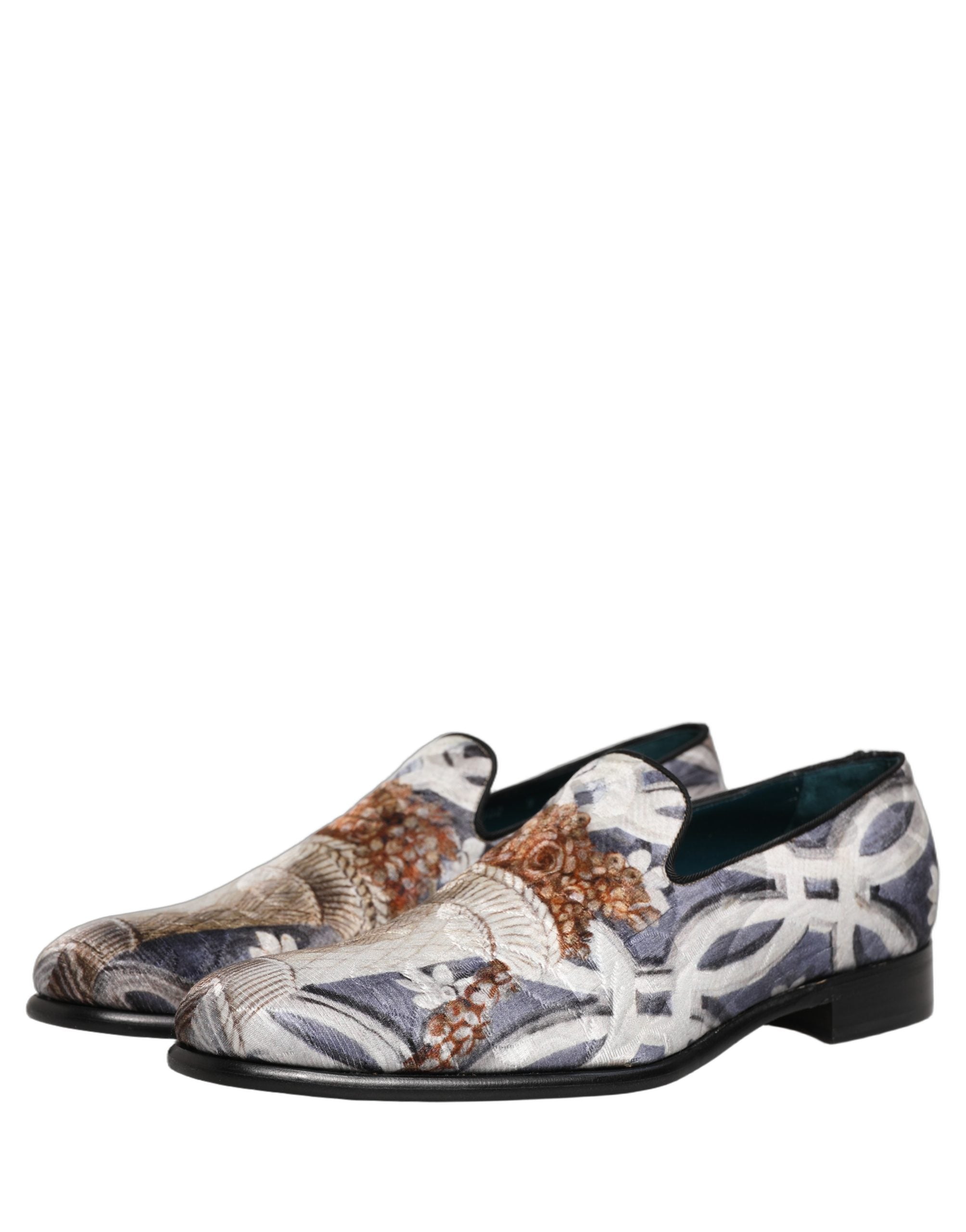Dolce & Gabbana Multicolor Floral Tapestry Embroidery Loafer Men's Shoes