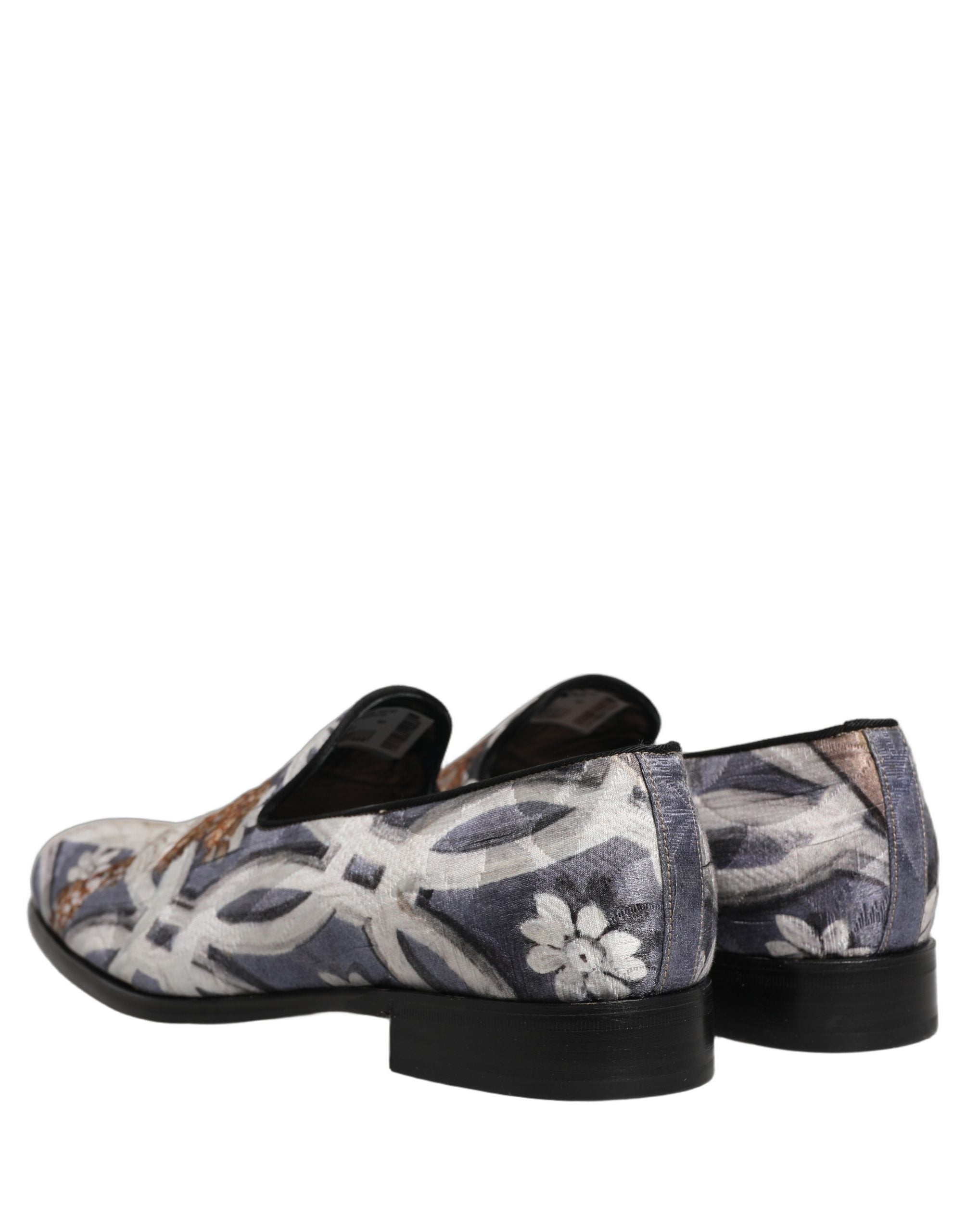 Dolce & Gabbana Multicolor Floral Tapestry Embroidery Loafer Men's Shoes