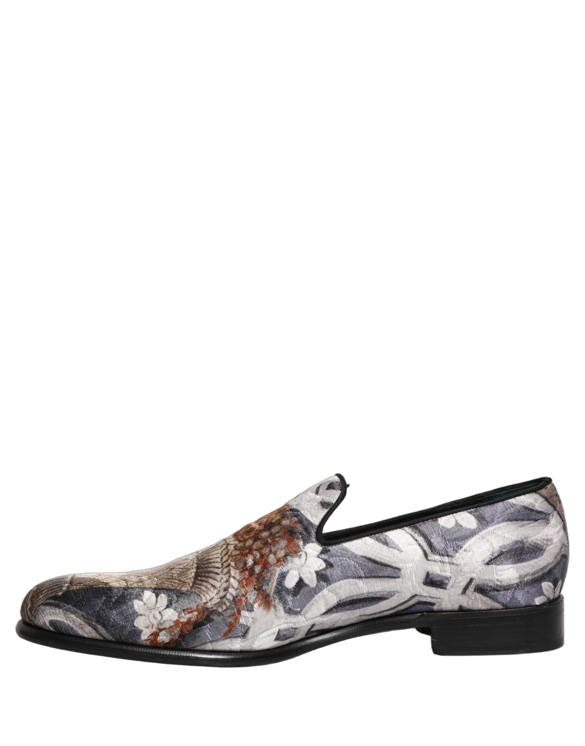 Dolce & Gabbana Multicolor Floral Tapestry Embroidery Loafer Men's Shoes