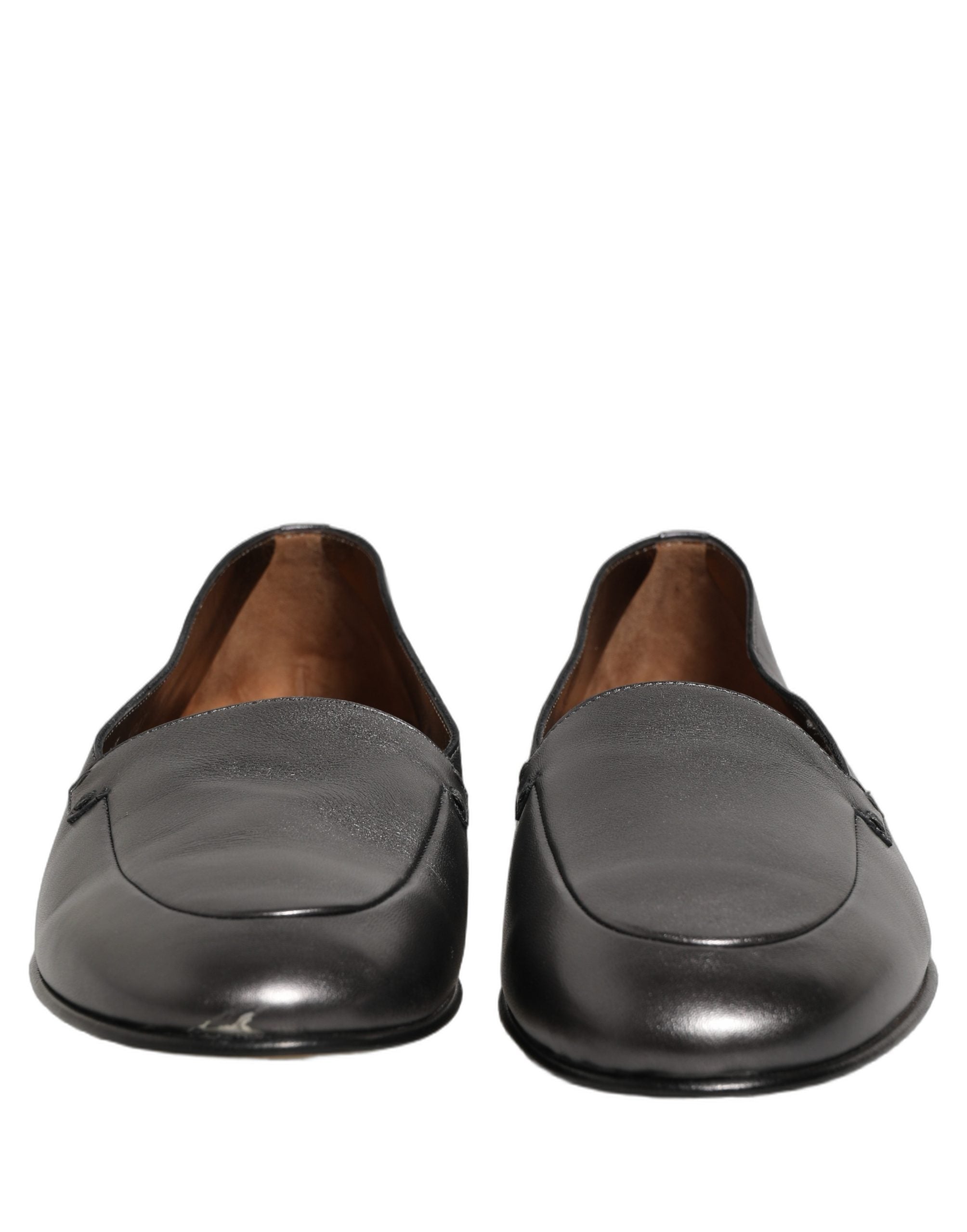 Dolce & Gabbana Silver Leather DG Logo Slip On Loafers Men's Shoes