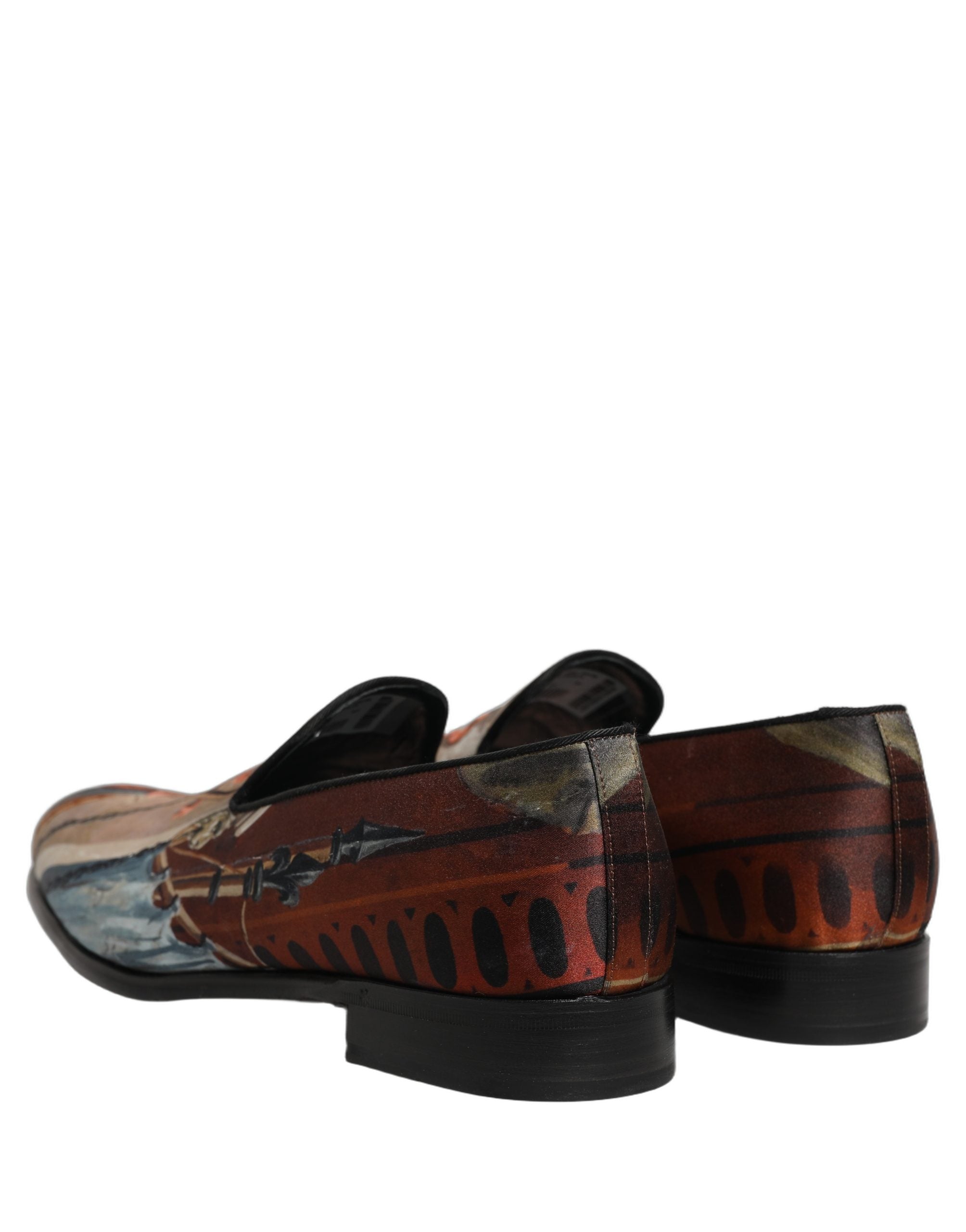 Dolce & Gabbana Multicolor Lion Print Slip On Loafers Men's Shoes