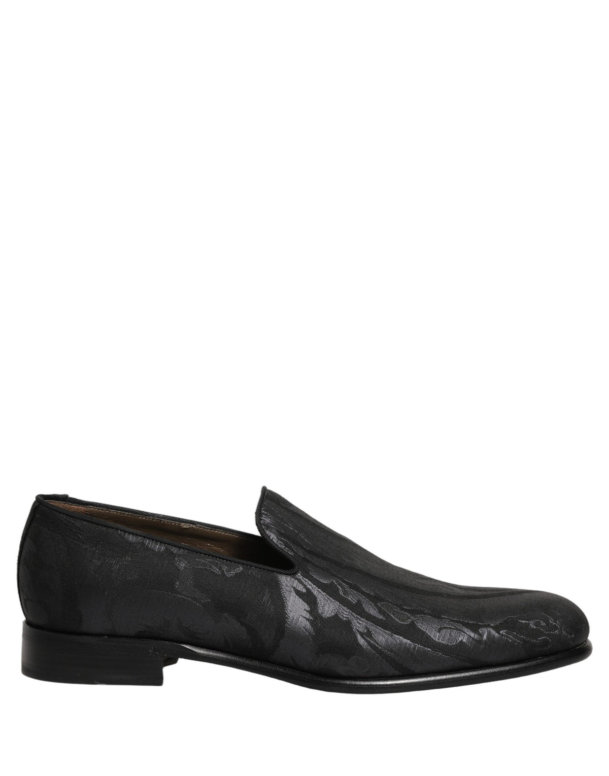Dolce & Gabbana Black Brocade Men Slip On Dress Loafers Men's Shoes