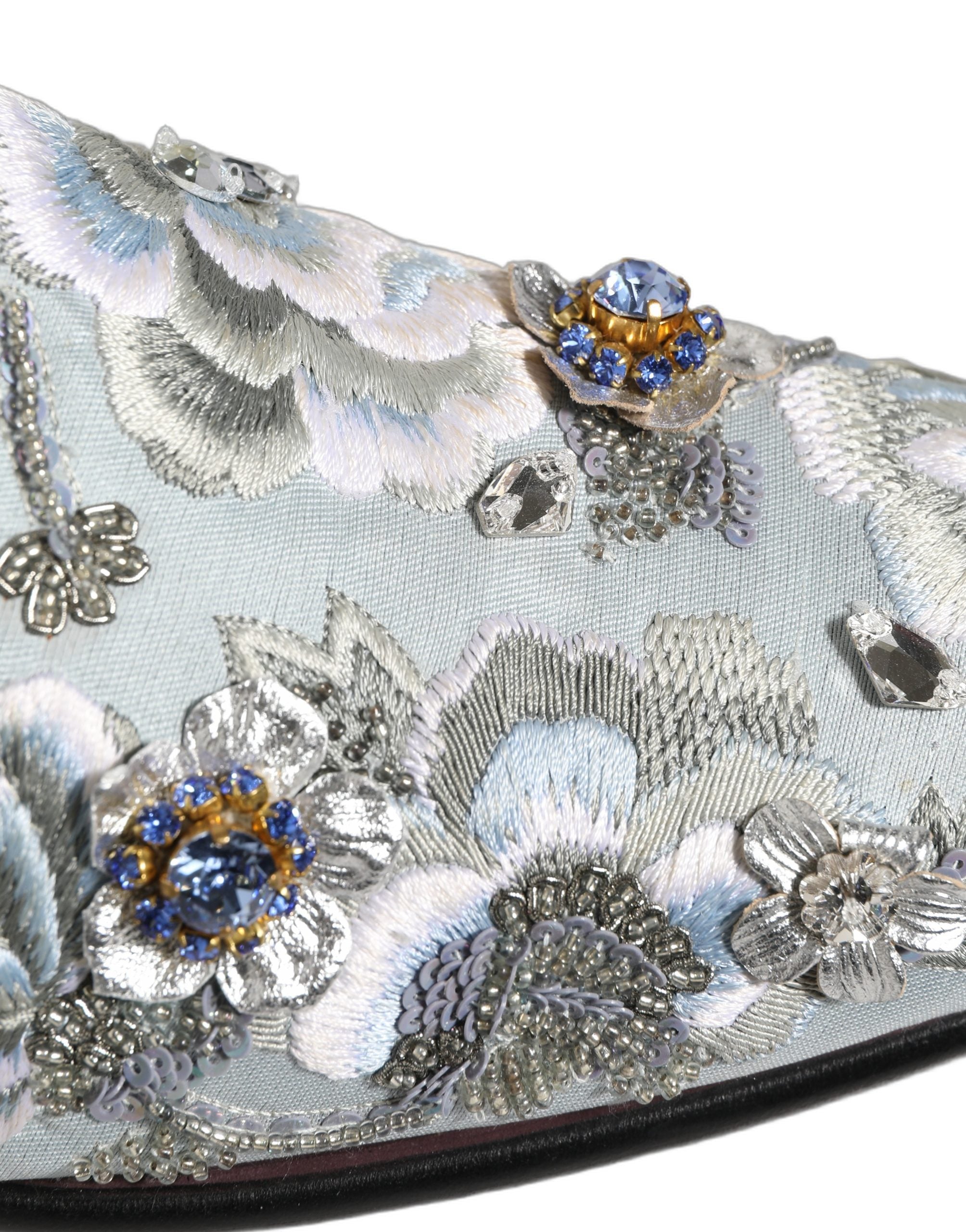 Dolce & Gabbana White Floral Embellished Men Loafers Men's Shoes