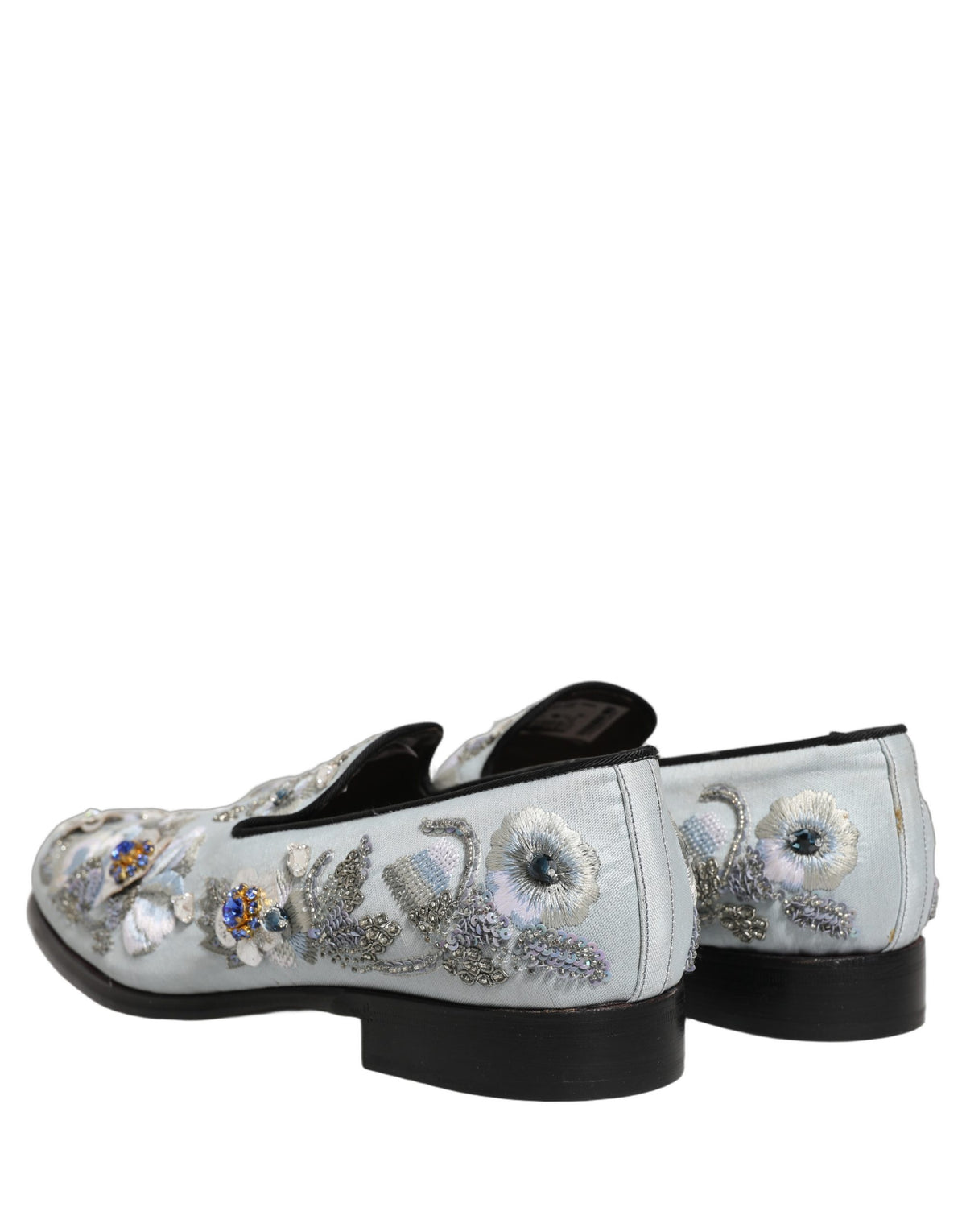 Dolce & Gabbana White Floral Embellished Men Loafers Men's Shoes