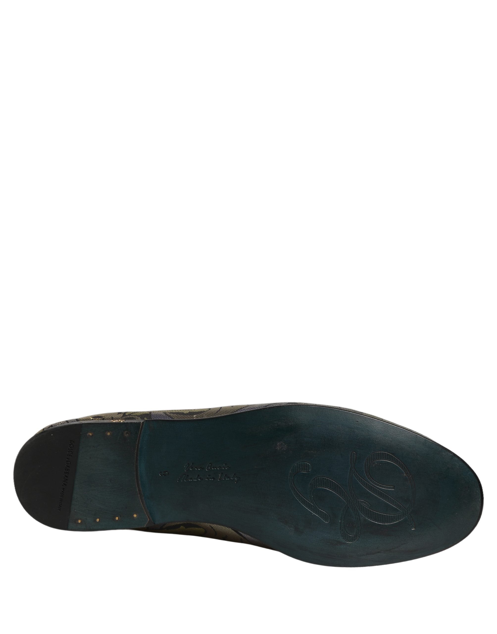 Dolce & Gabbana Multicolor Floral Jacquard Men Loafers Men's Shoes