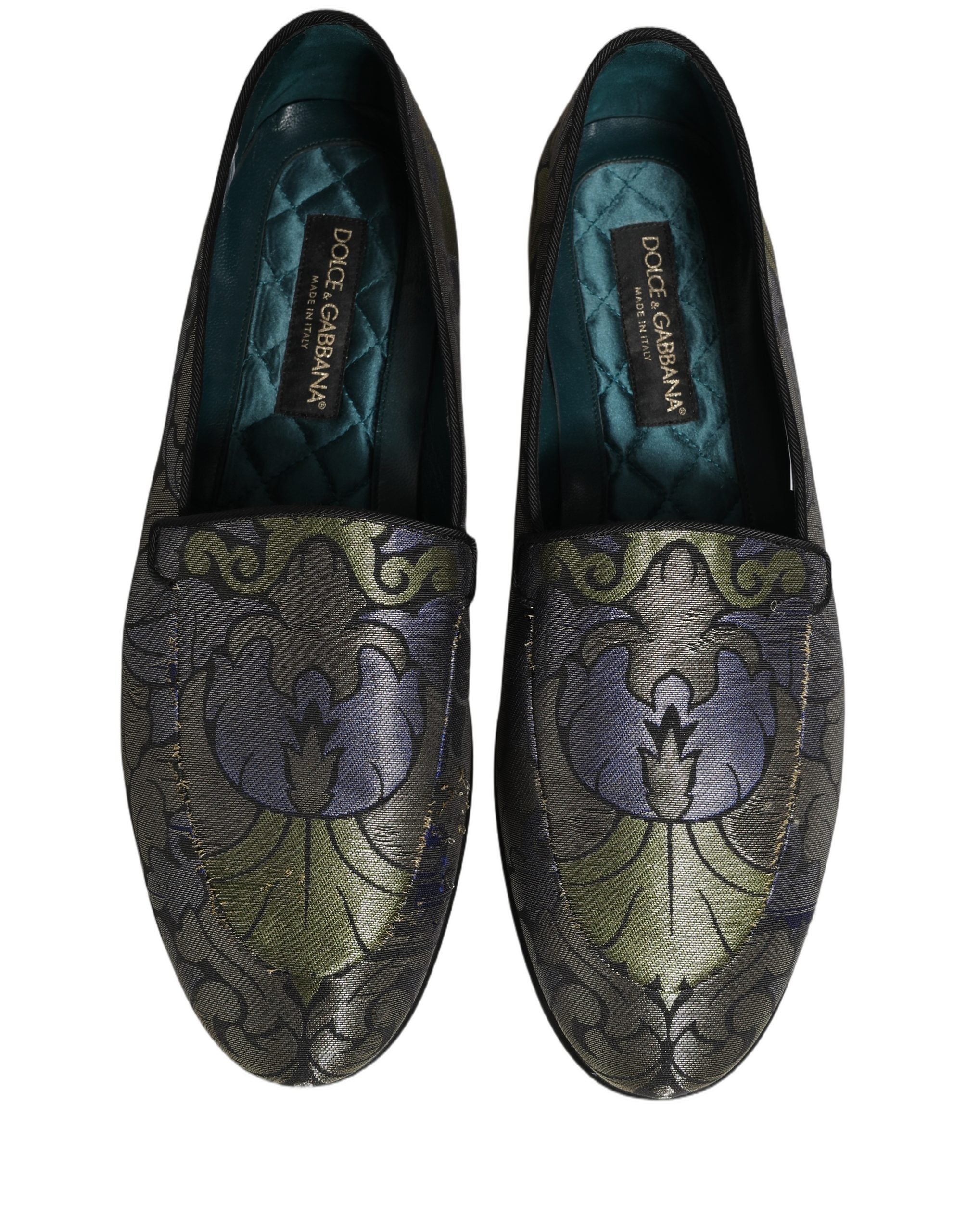 Dolce & Gabbana Multicolor Floral Jacquard Men Loafers Men's Shoes
