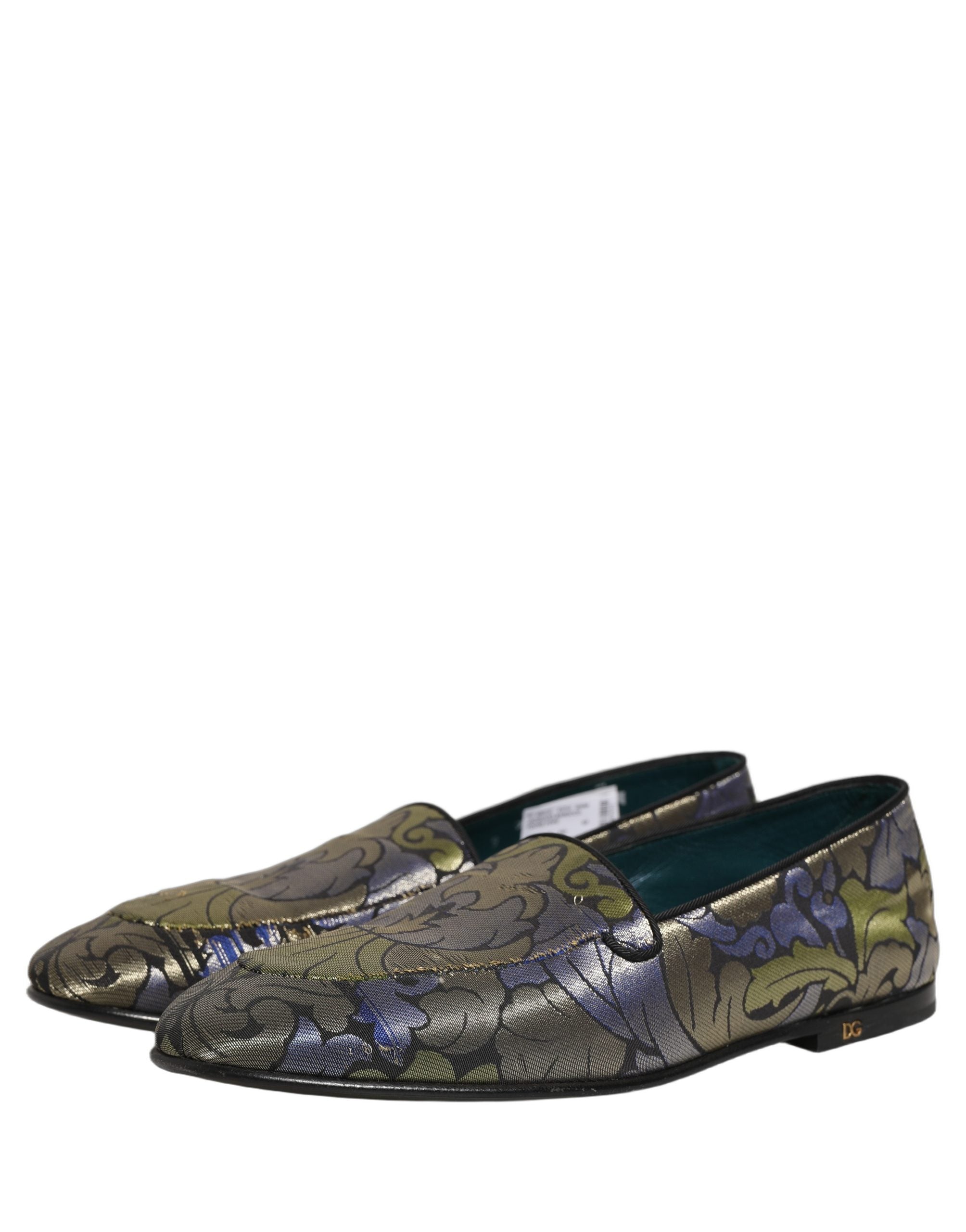 Dolce & Gabbana Multicolor Floral Jacquard Men Loafers Men's Shoes
