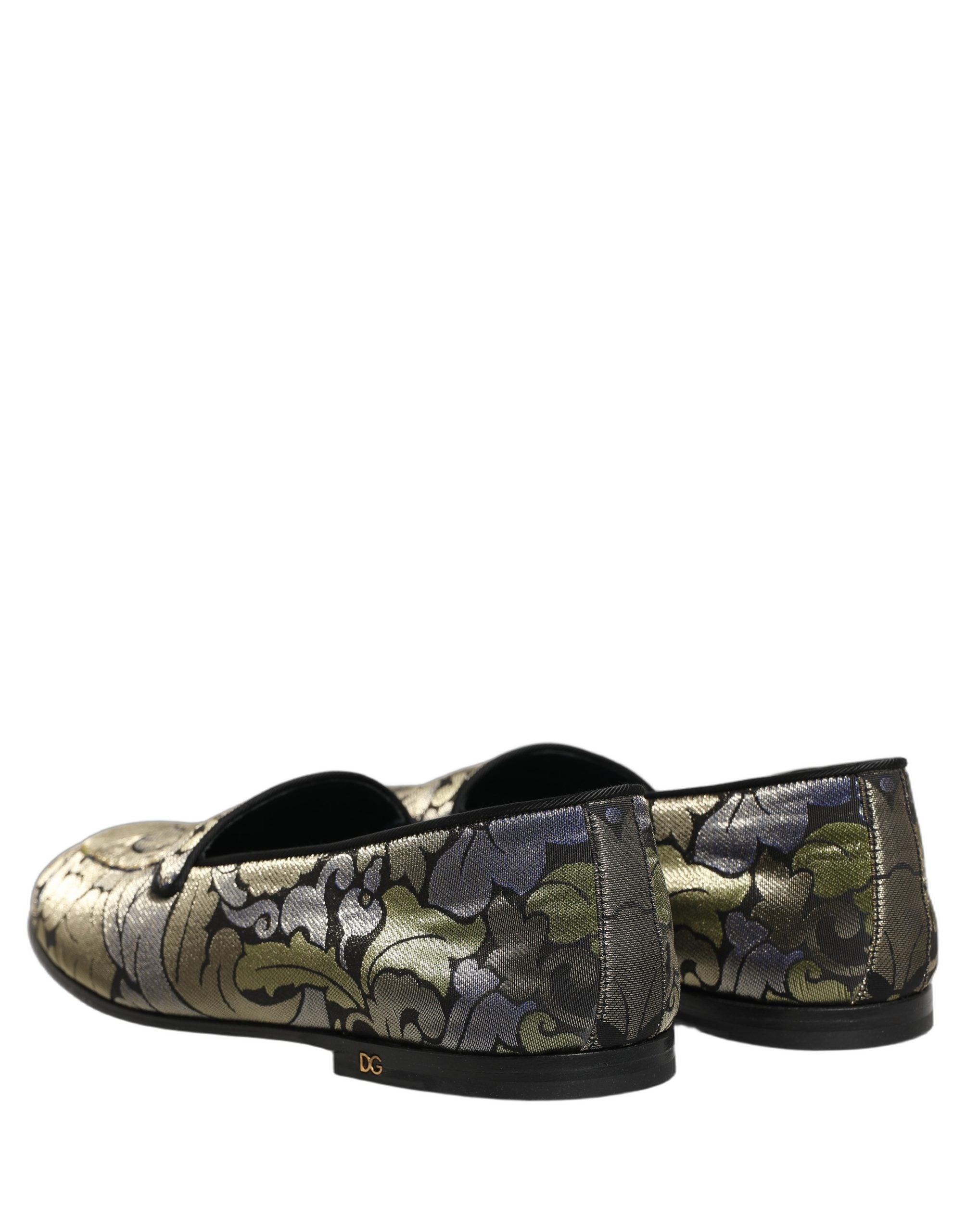 Dolce & Gabbana Multicolor Floral Jacquard Men Loafers Men's Shoes