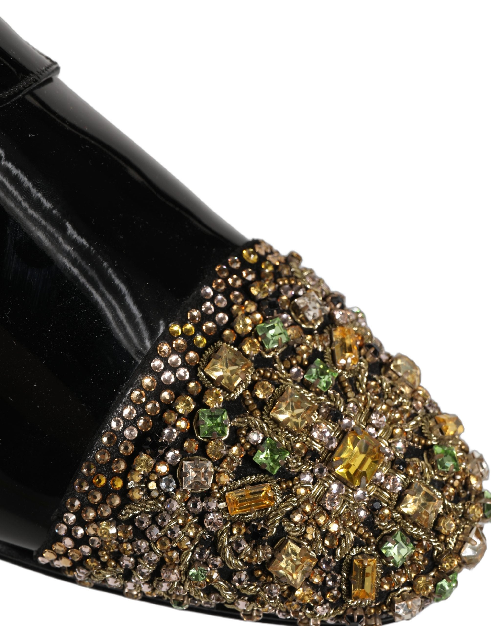 Dolce & Gabbana Black Embellished Men Derby Dress Formal Men's Shoes