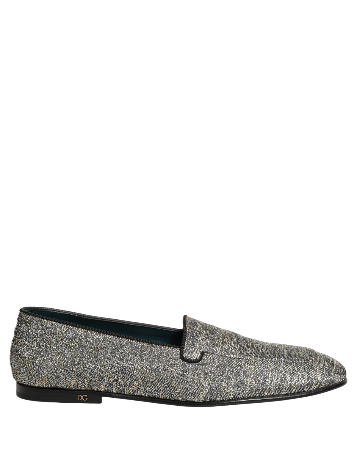 Dolce & Gabbana Gray Lurex Glitter Men Dress Loafers Men's Shoes