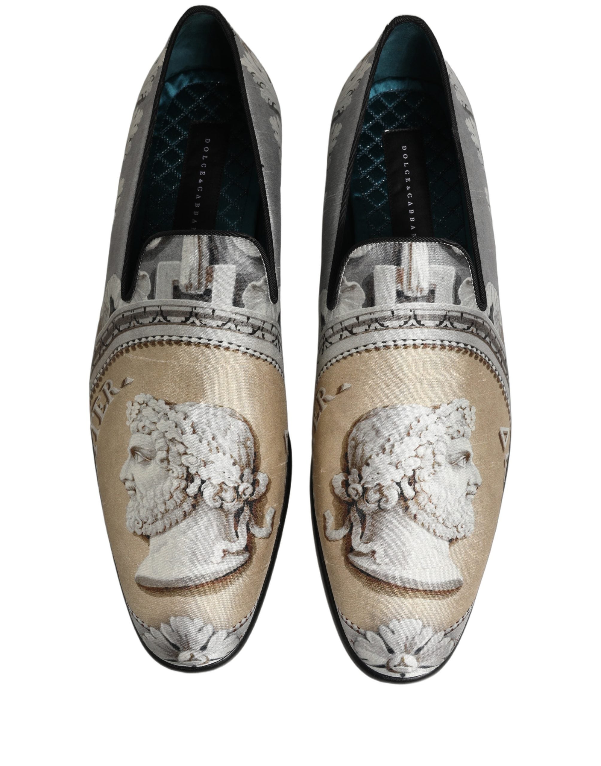 Dolce & Gabbana Multicolor Roman Slip On Dress Loafers Men's Shoes