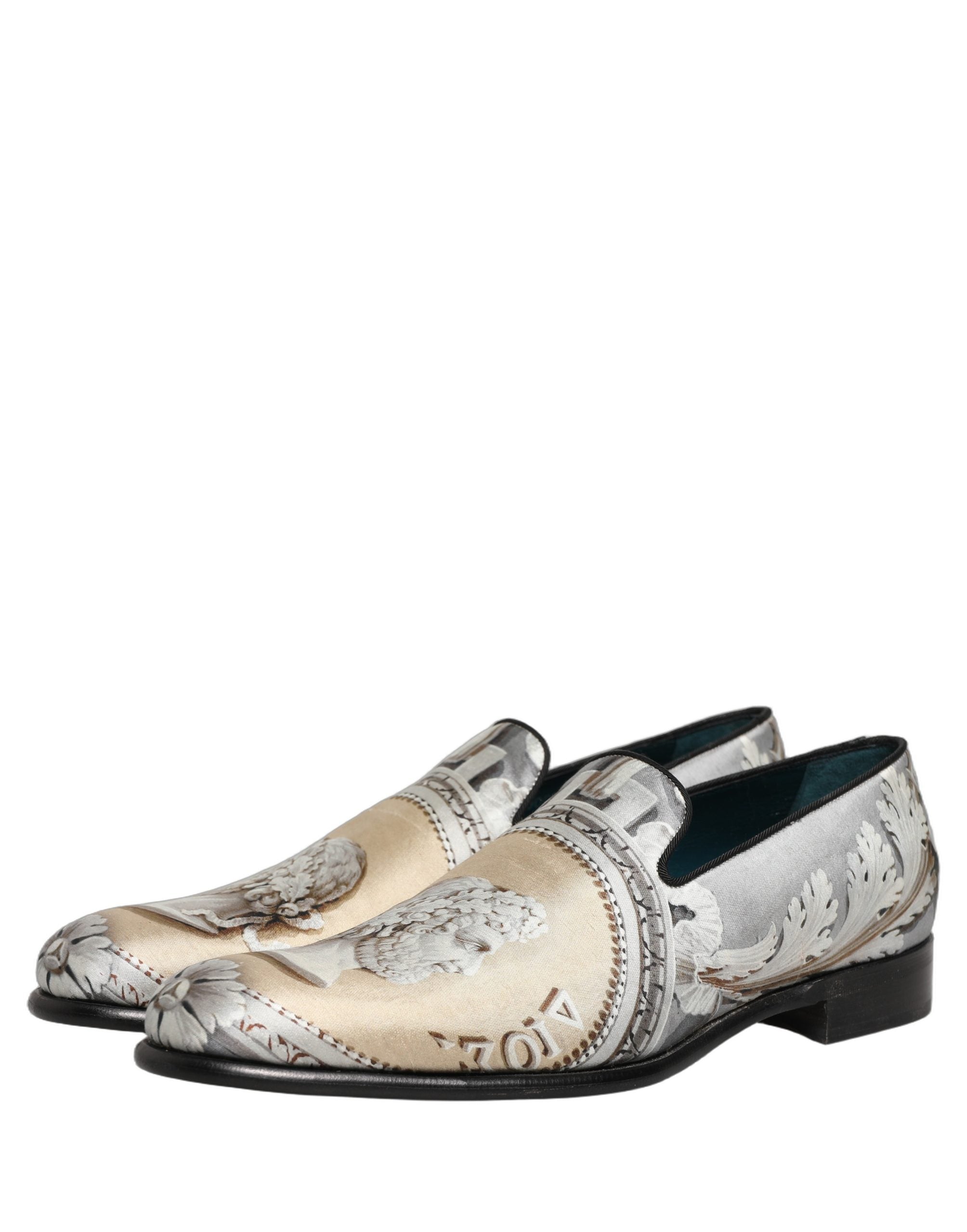 Dolce & Gabbana Multicolor Roman Slip On Dress Loafers Men's Shoes