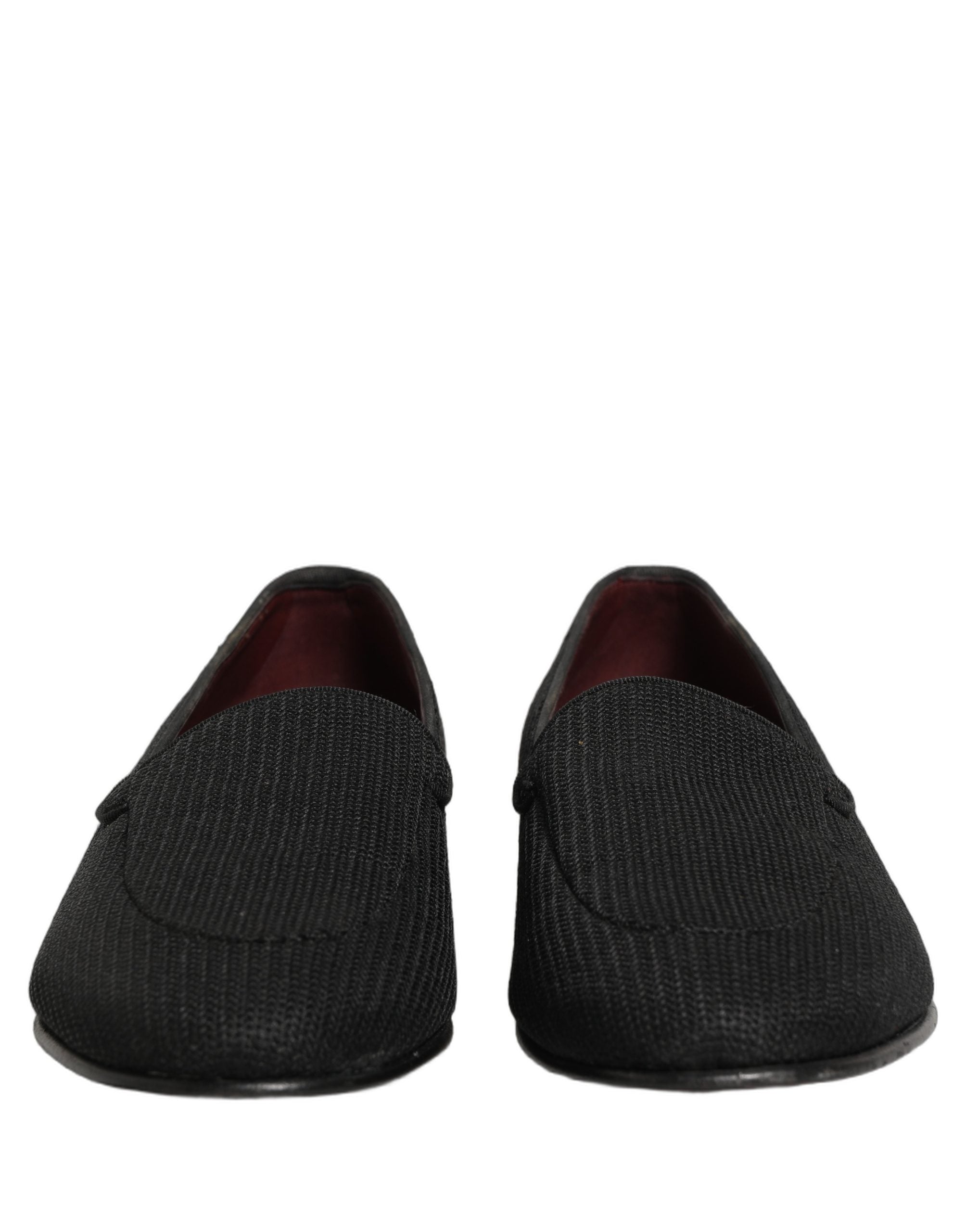 Dolce & Gabbana Black Woven Men Slip On Dress Loafers Men's Shoes (Pre-Owned)