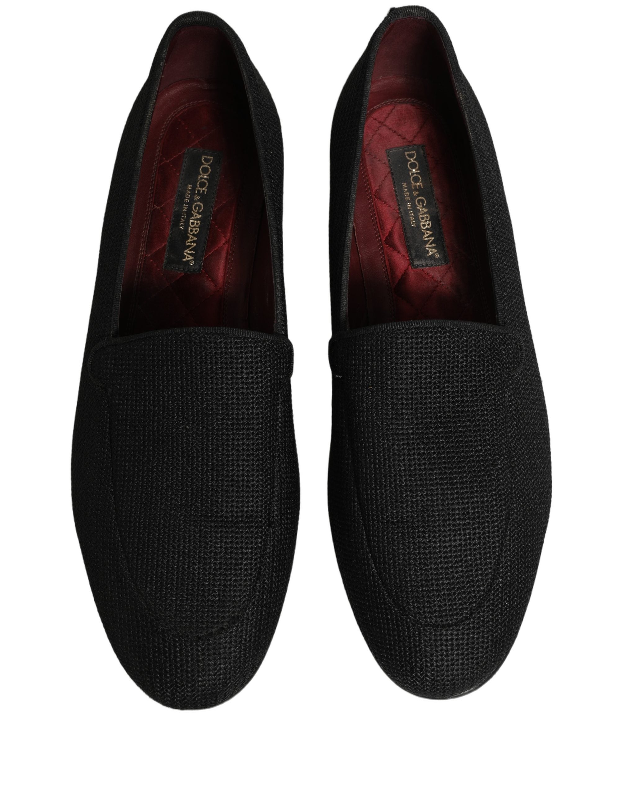 Dolce & Gabbana Black Woven Men Slip On Dress Loafers Men's Shoes (Pre-Owned)