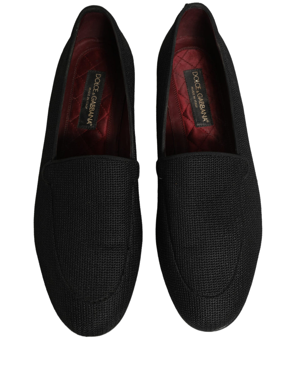 Dolce & Gabbana Black Woven Men Slip On Dress Loafers Men's Shoes (Pre-Owned)