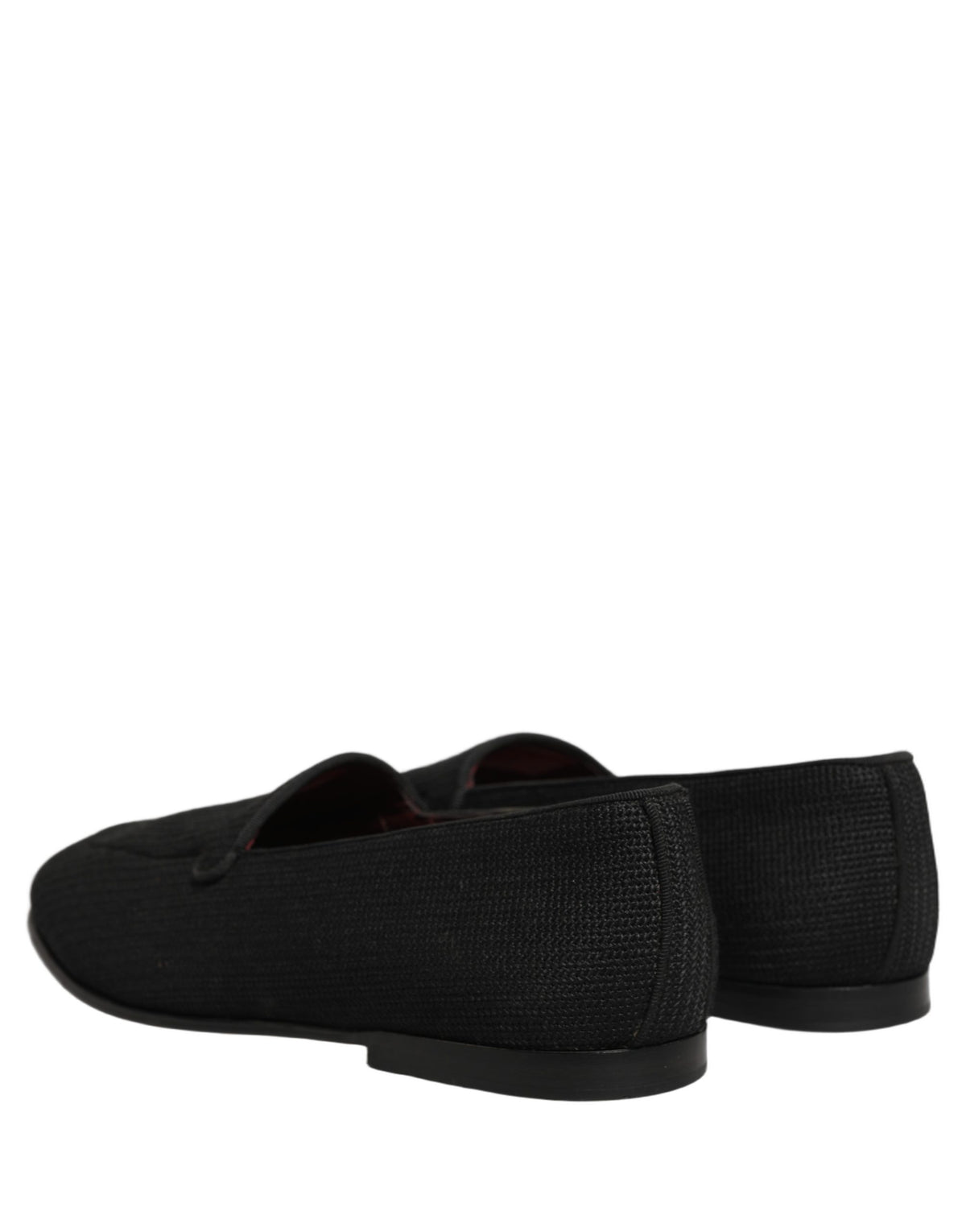 Dolce & Gabbana Black Woven Men Slip On Dress Loafers Men's Shoes (Pre-Owned)