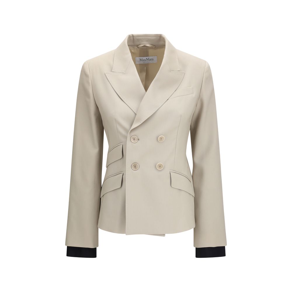 Max Mara Beige Wool Oves Aries Women's Blazer