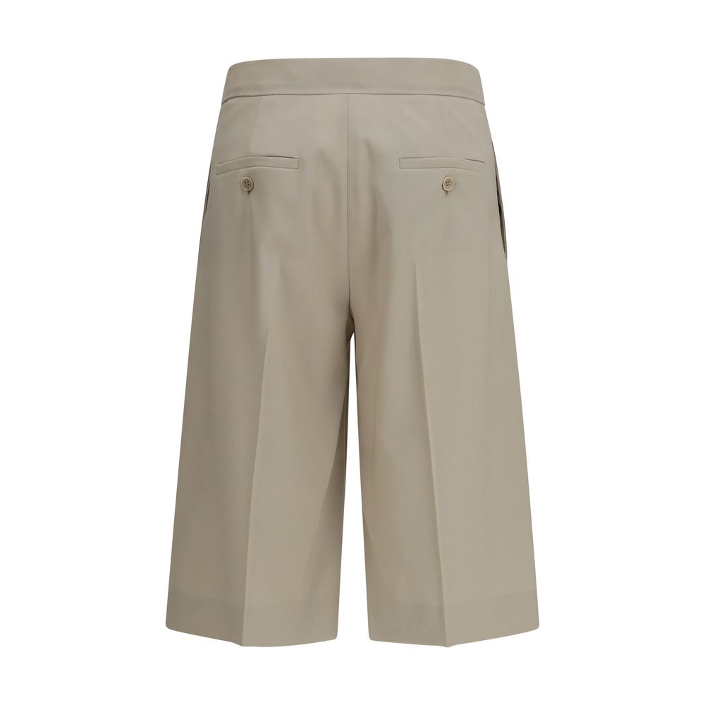 Max Mara Beige Wool Oves Aries Bermuda Women's Shorts