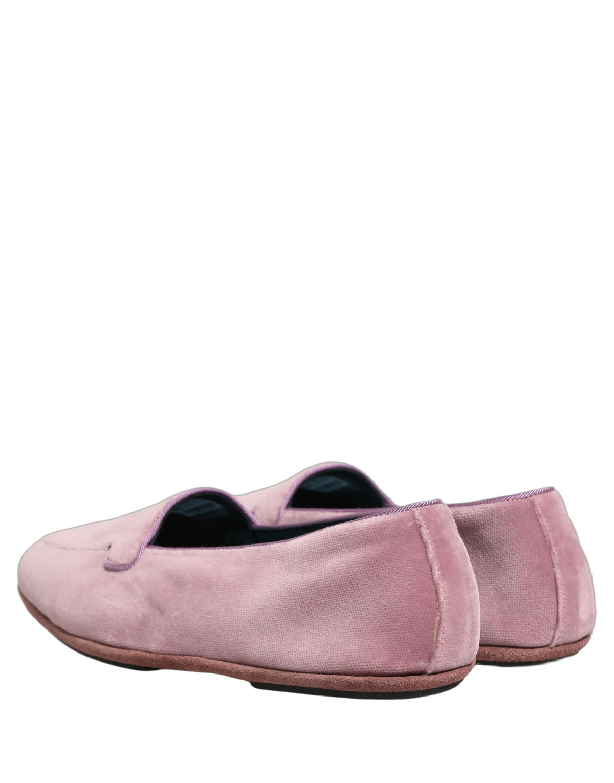 Dolce & Gabbana Pink Velvet Slip On Men Flats Loafers Men's Shoes