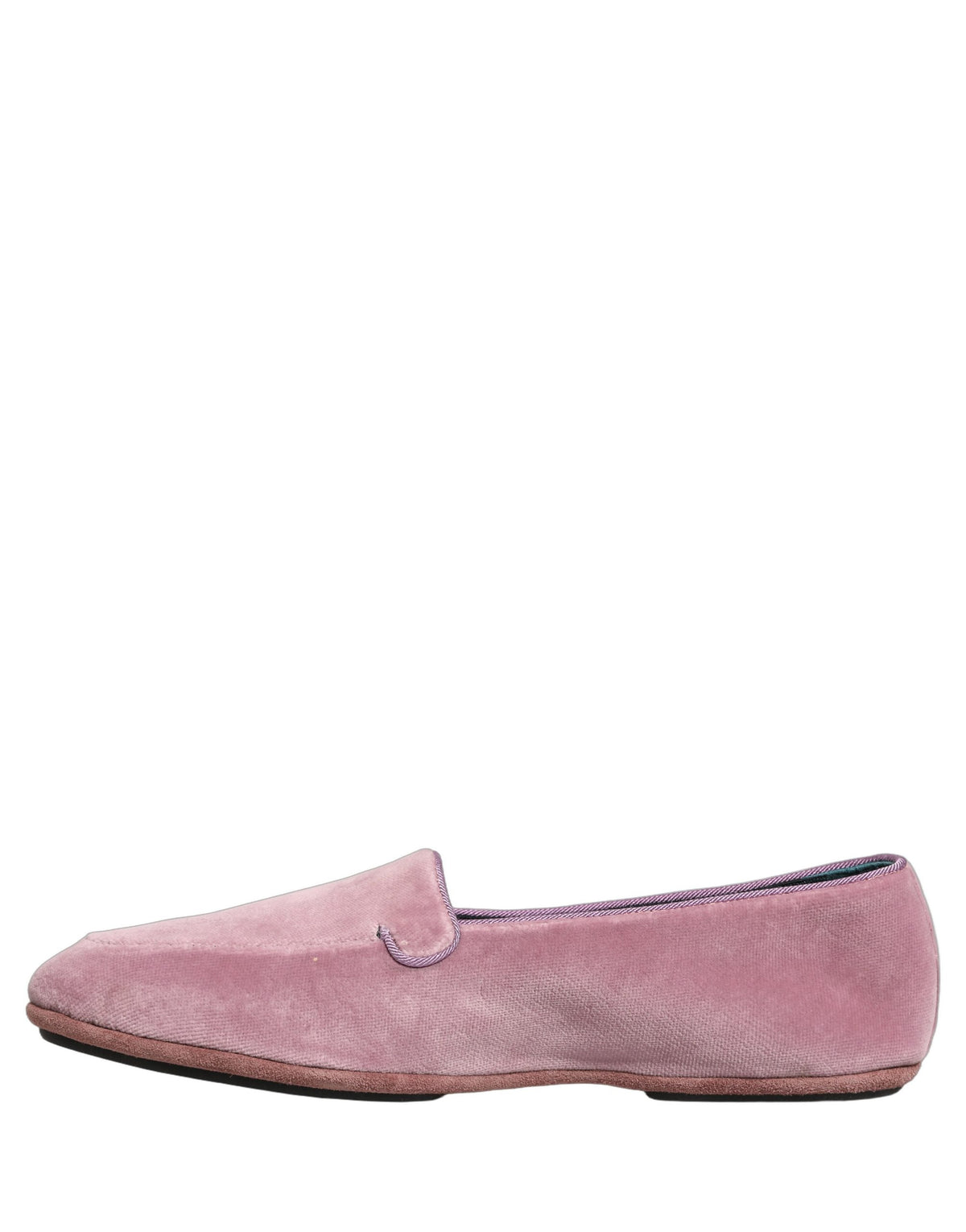 Dolce & Gabbana Pink Velvet Slip On Men Flats Loafers Men's Shoes