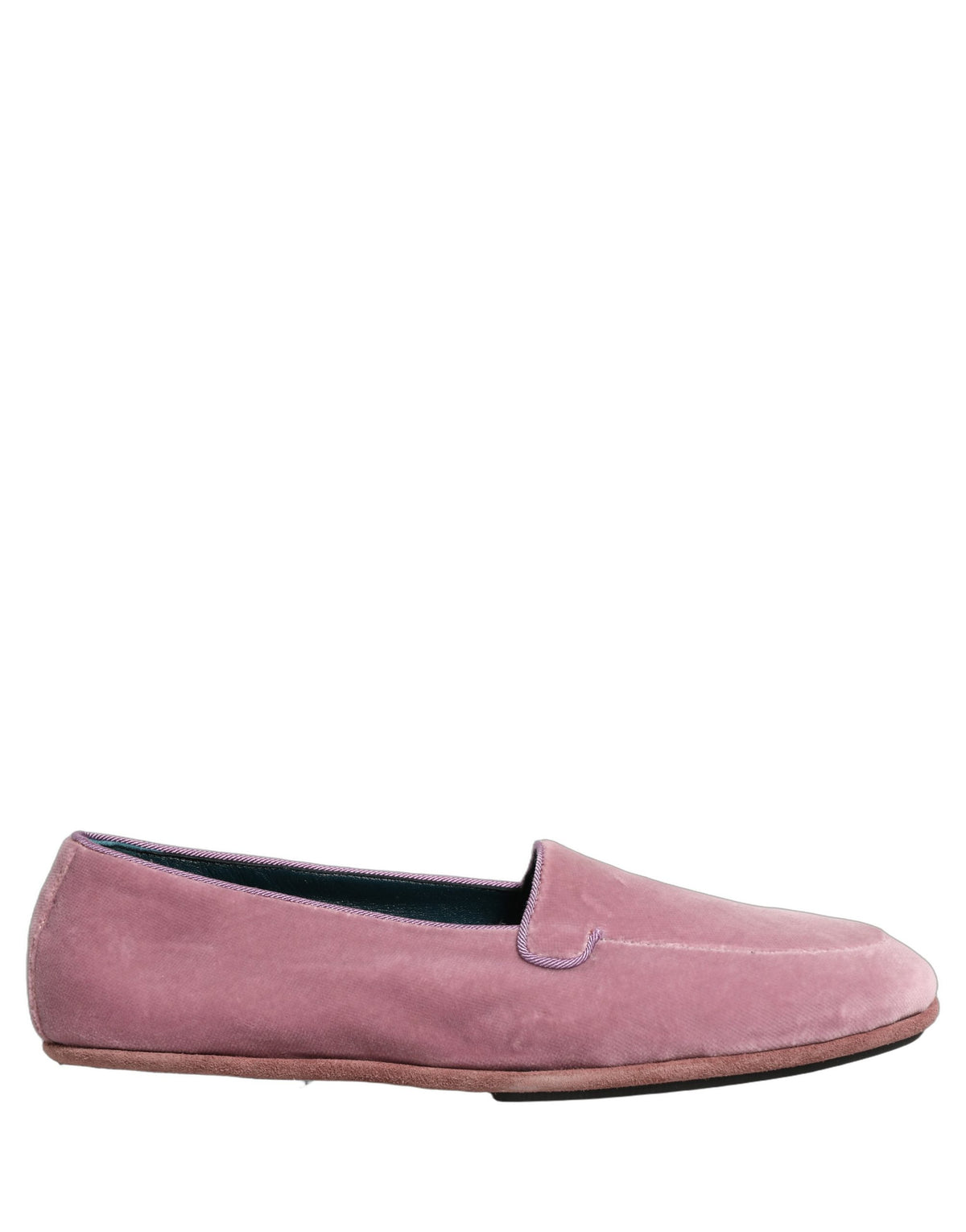 Dolce & Gabbana Pink Velvet Slip On Men Flats Loafers Men's Shoes