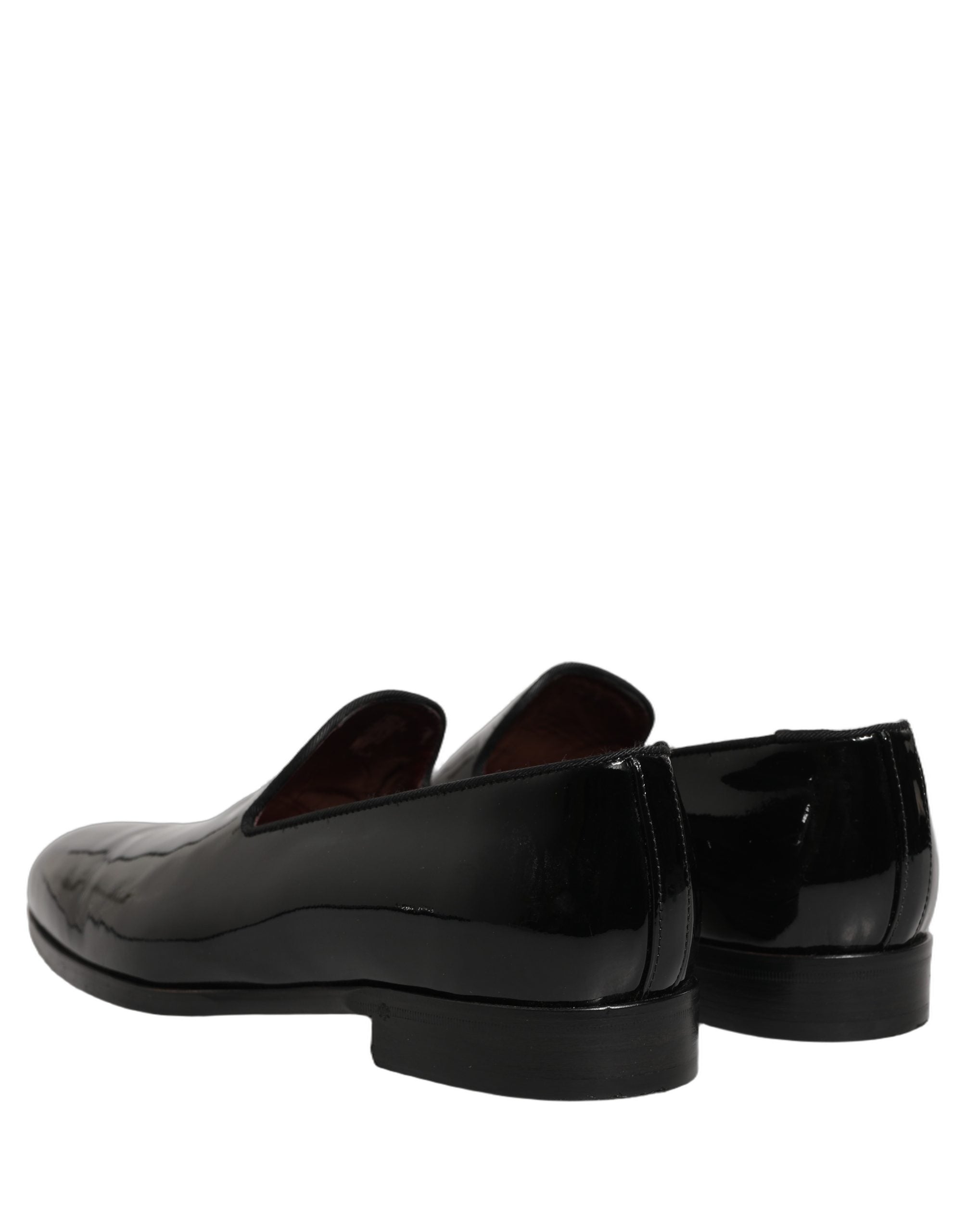 Dolce & Gabbana Black Patent Leather Men Dress Loafers Men's Shoes (Pre-Owned)