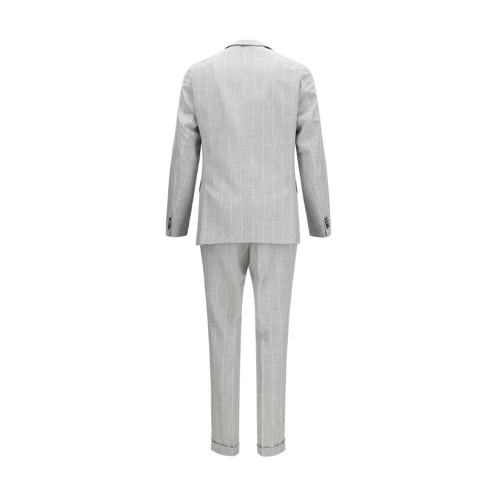 Hugo Boss Black Gray Cotton Two-Piece Men's Suit