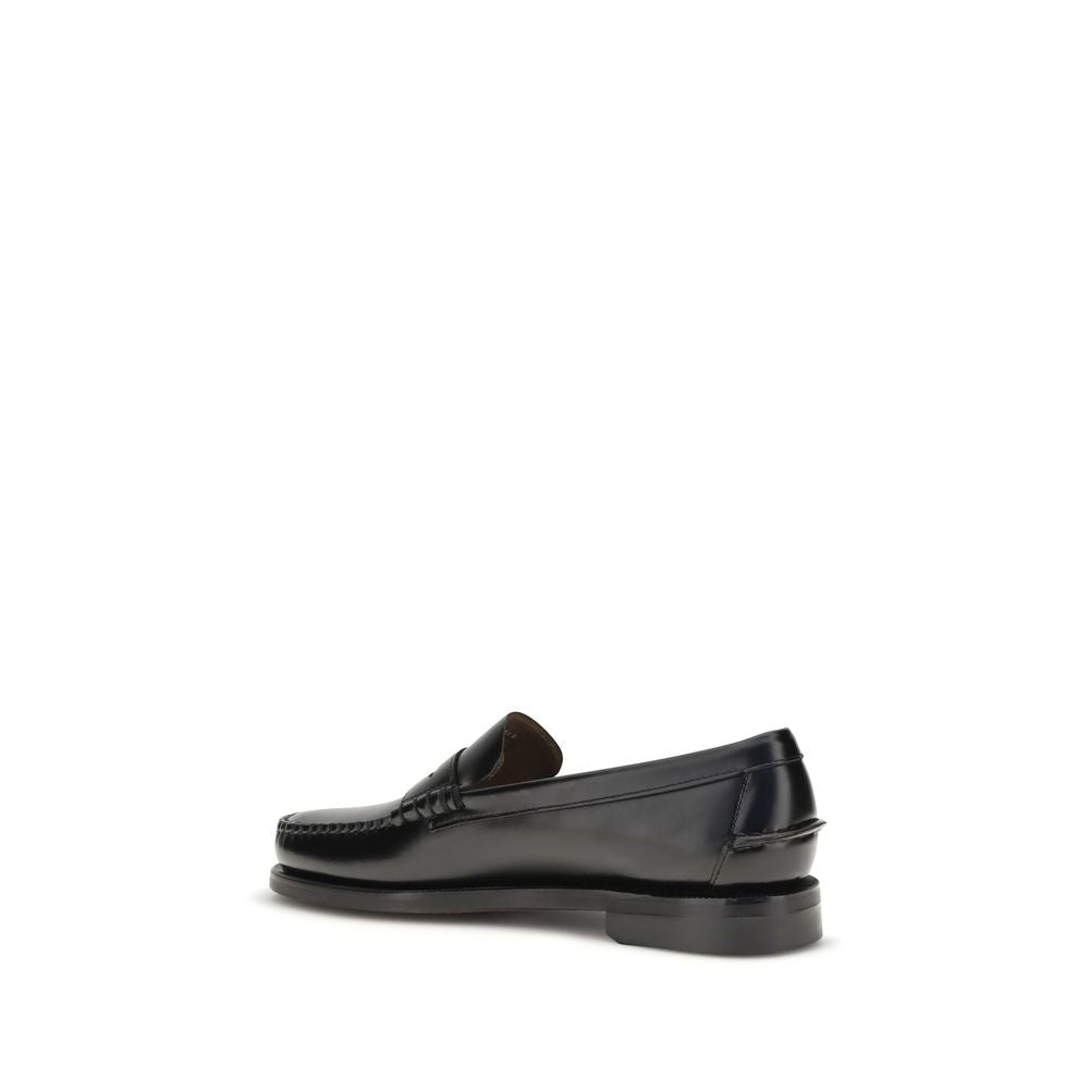 Sebago Black Calf Leather Bos Taurus Slip-On Men's Loafers