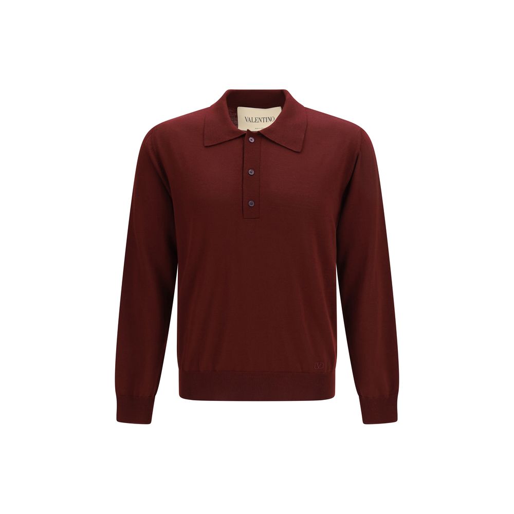 Valentino Garavani Bordeaux Wool Oves Aries Polo Men's Shirt