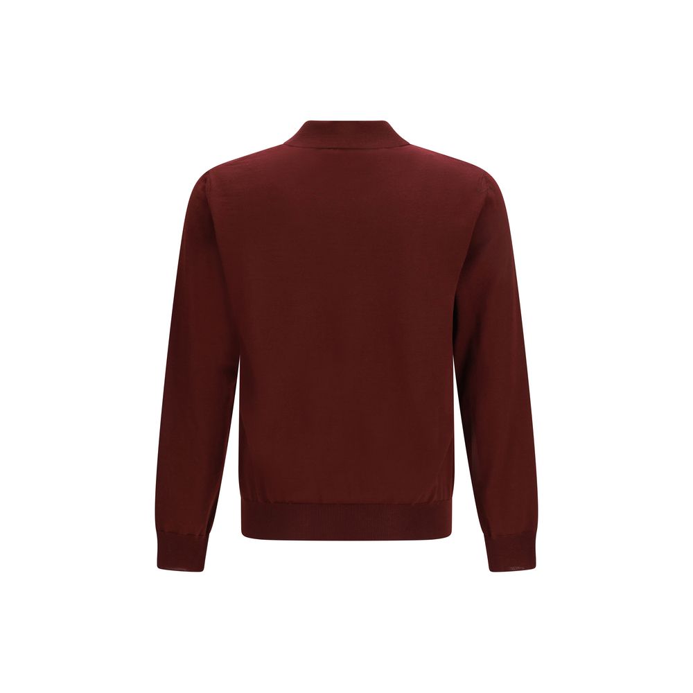 Valentino Garavani Bordeaux Wool Oves Aries Polo Men's Shirt