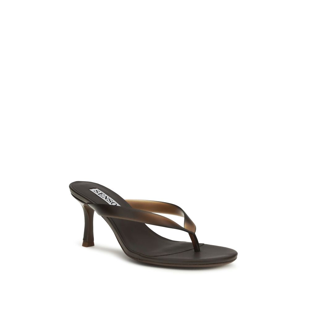 Senso Brown Rubber Stiletto Heel Women's Sandals