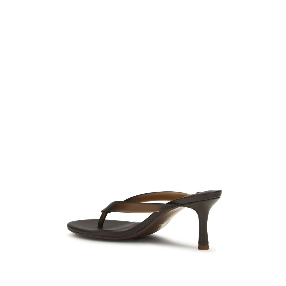 Senso Brown Rubber Stiletto Heel Women's Sandals
