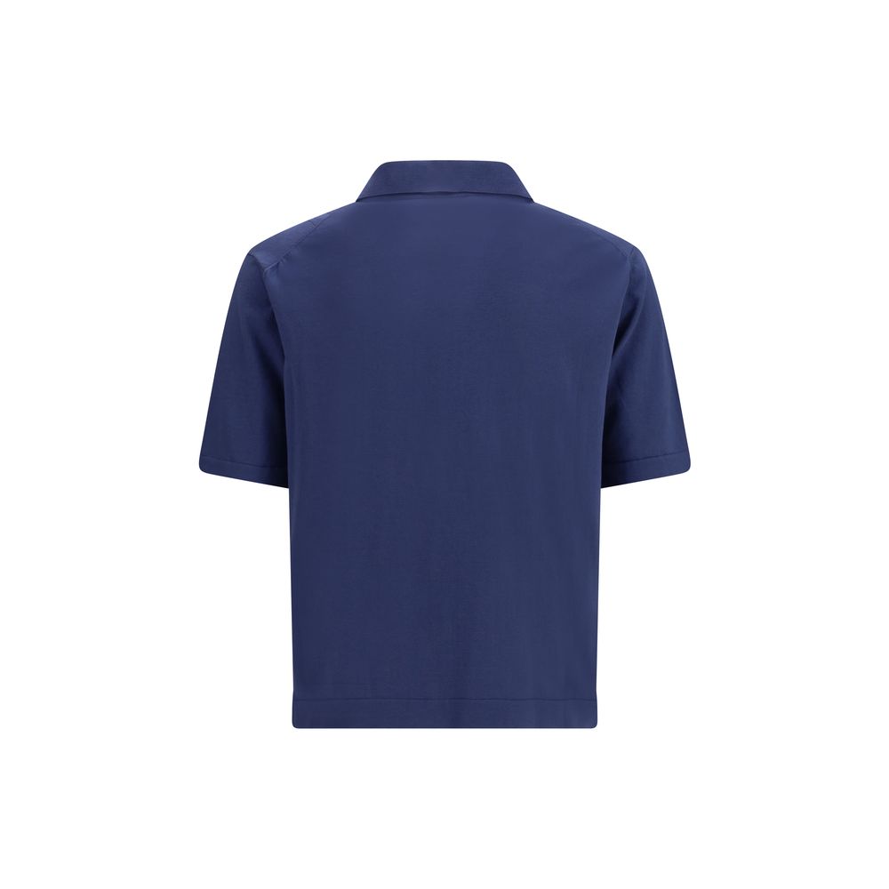 Piacenza Cashmere Blue Cotton Polo Men's Shirt