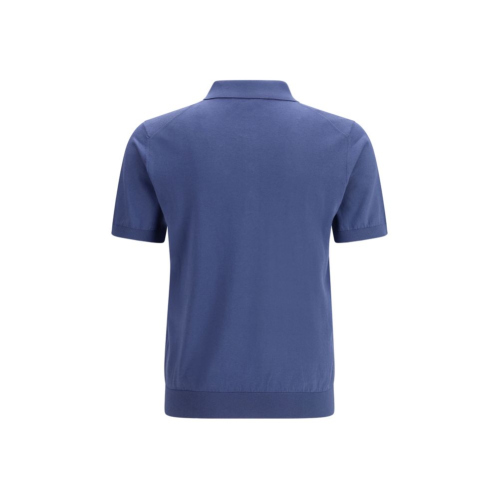 Piacenza Cashmere Blue Cotton Polo Men's Shirt