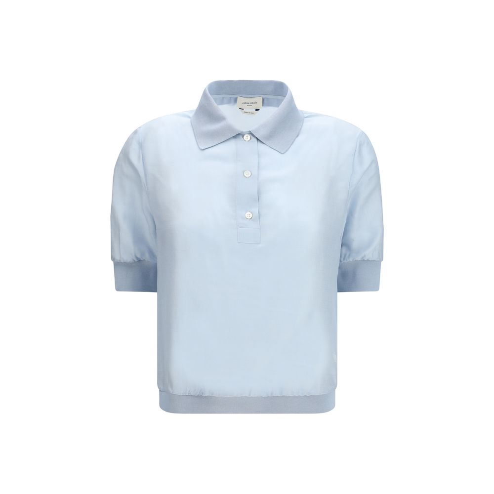 Jacob Cohen Blue Wool Oves Aries Shortsleeve Women's Shirt