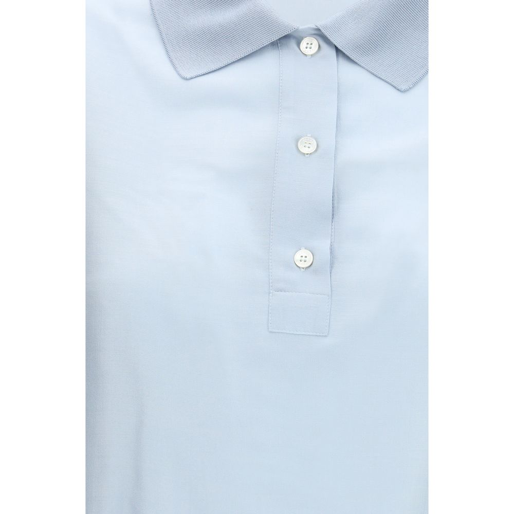 Jacob Cohen Blue Wool Oves Aries Shortsleeve Women's Shirt