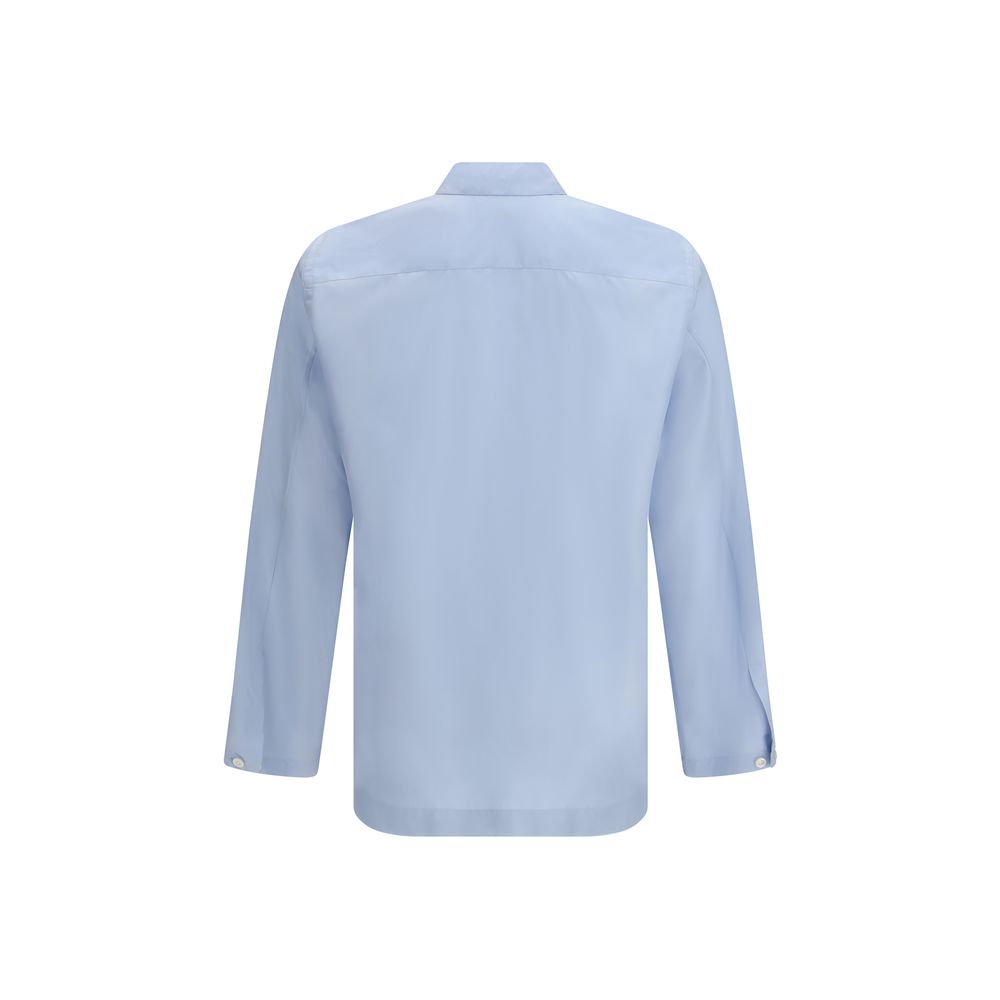 Umit Benan Blue Silk Men's Shirt